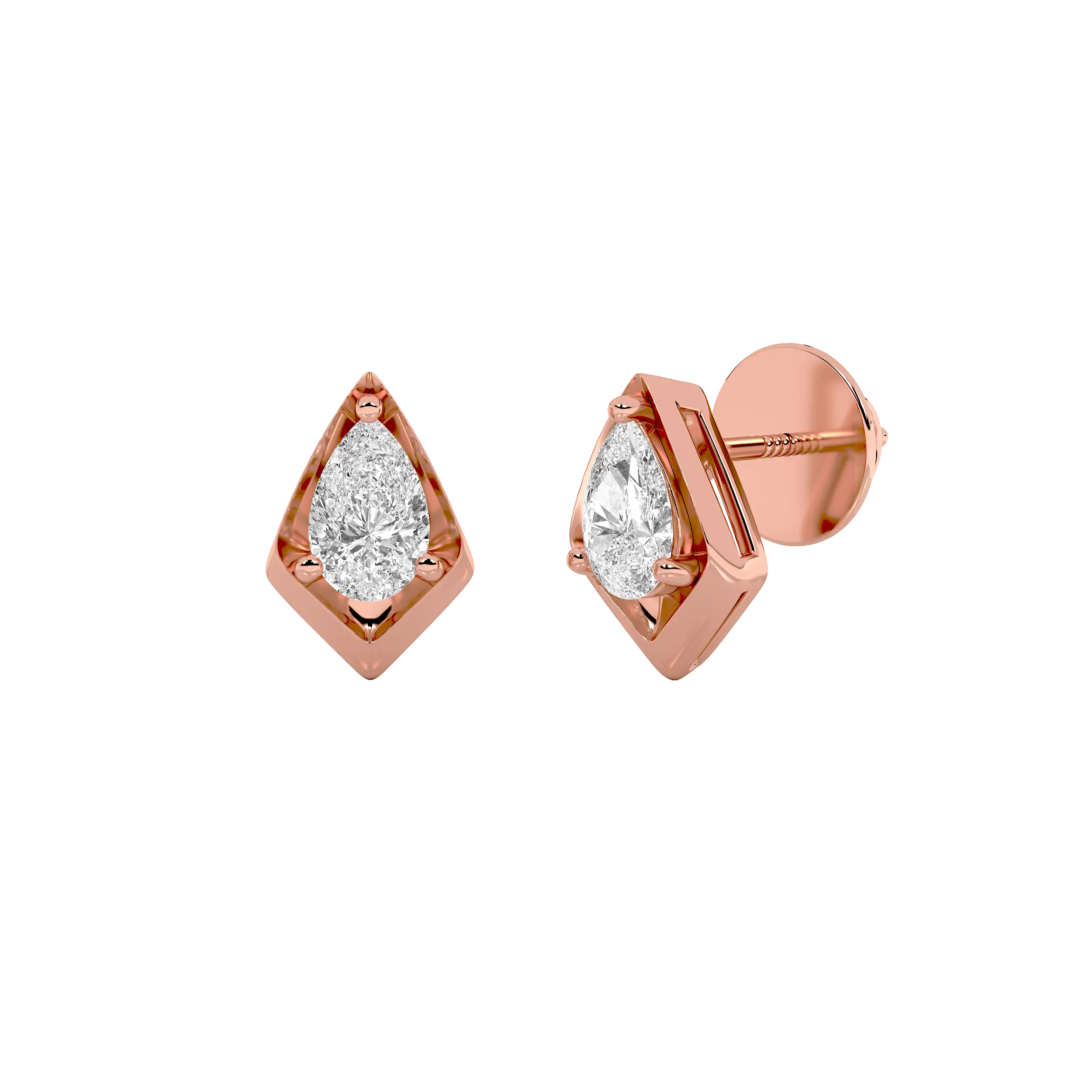 Kite Pear Diamond Stud Earrings 7