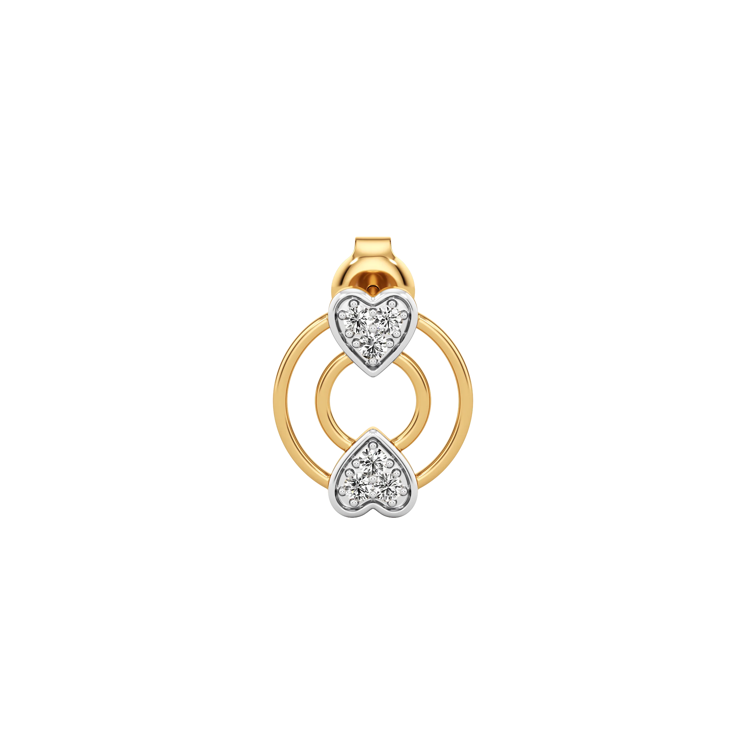 Double Heart Orbit Earrings 1