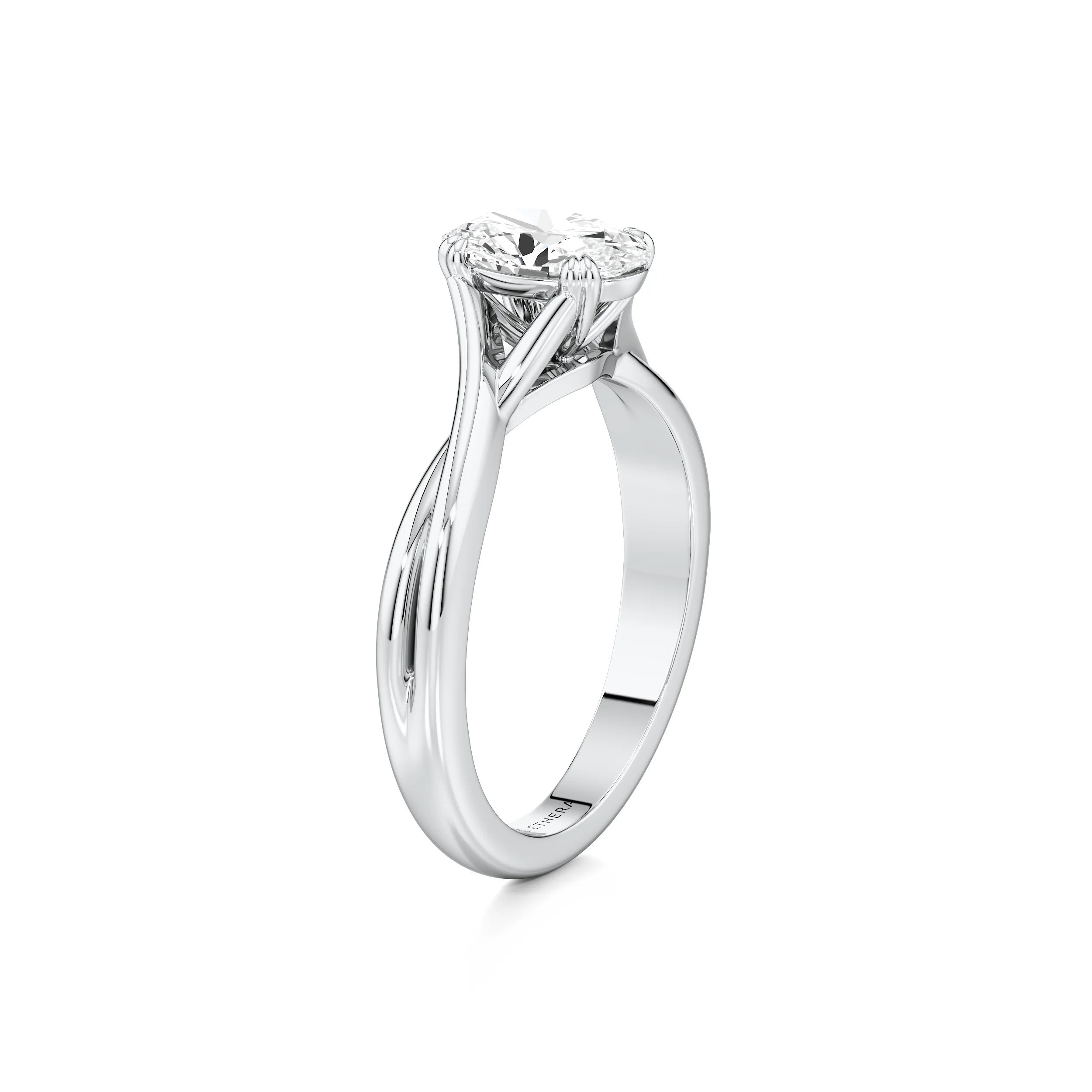 Ribbon Curve Oval Ring 9