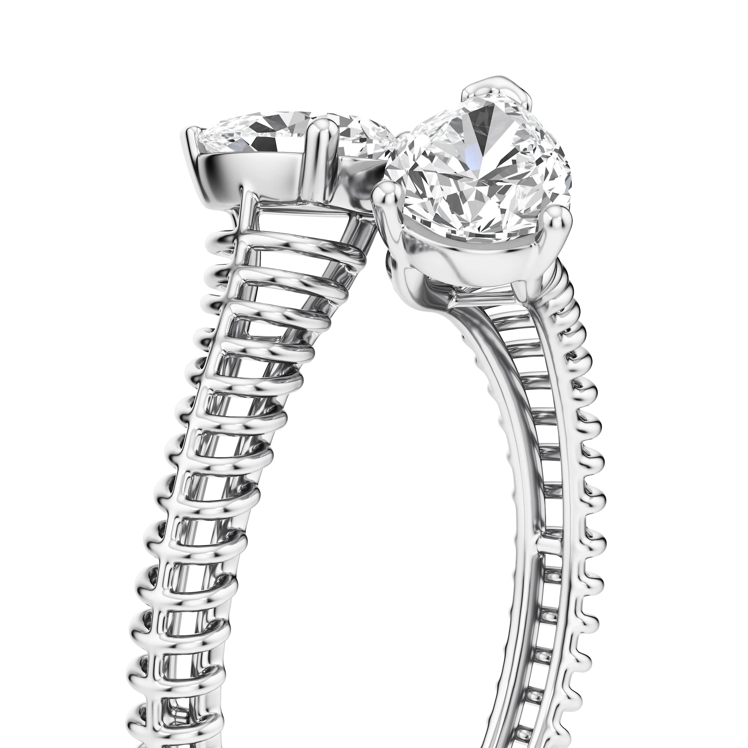 Twin Dew Pear Diamond Ring 12