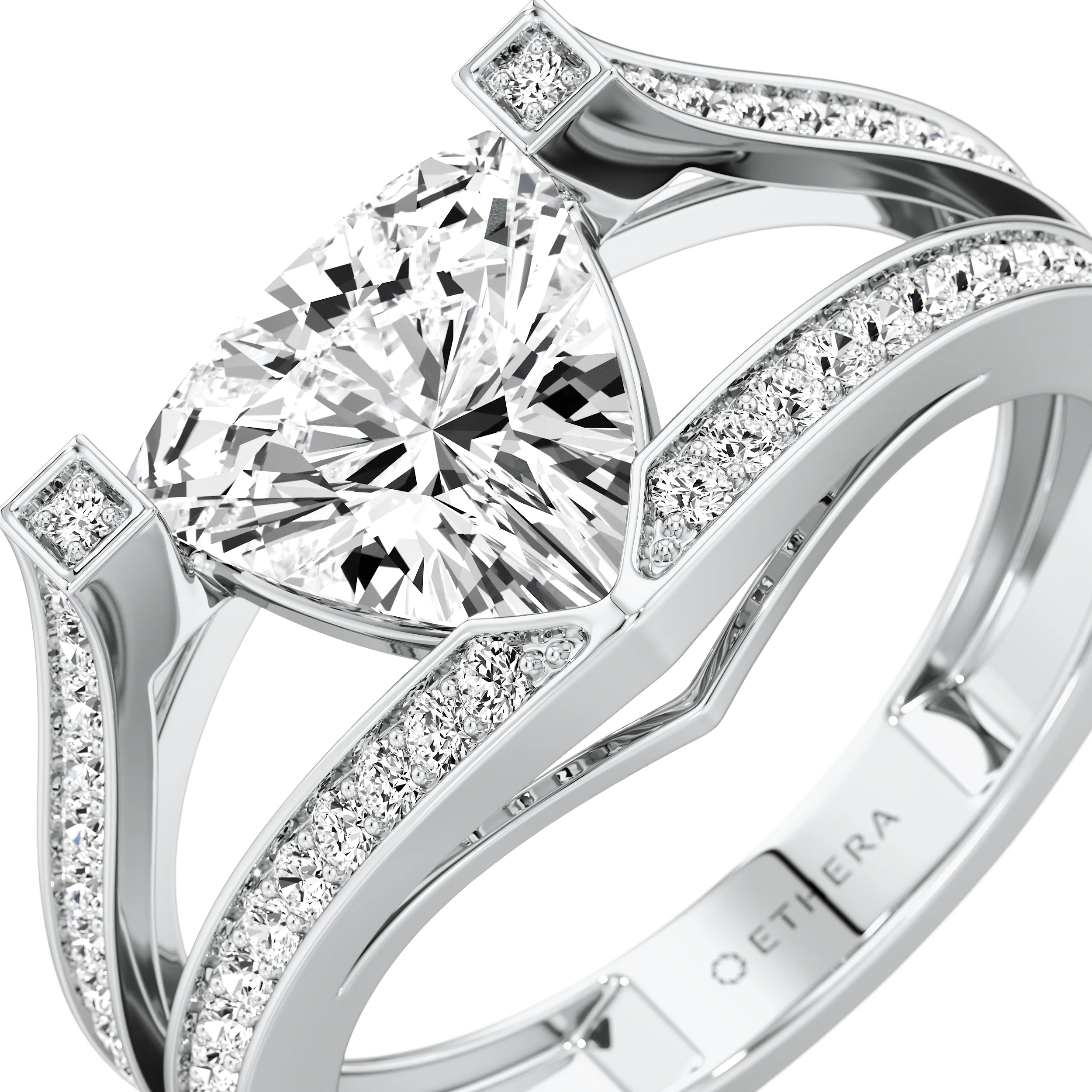Crown Arc Solitaire Ring 7