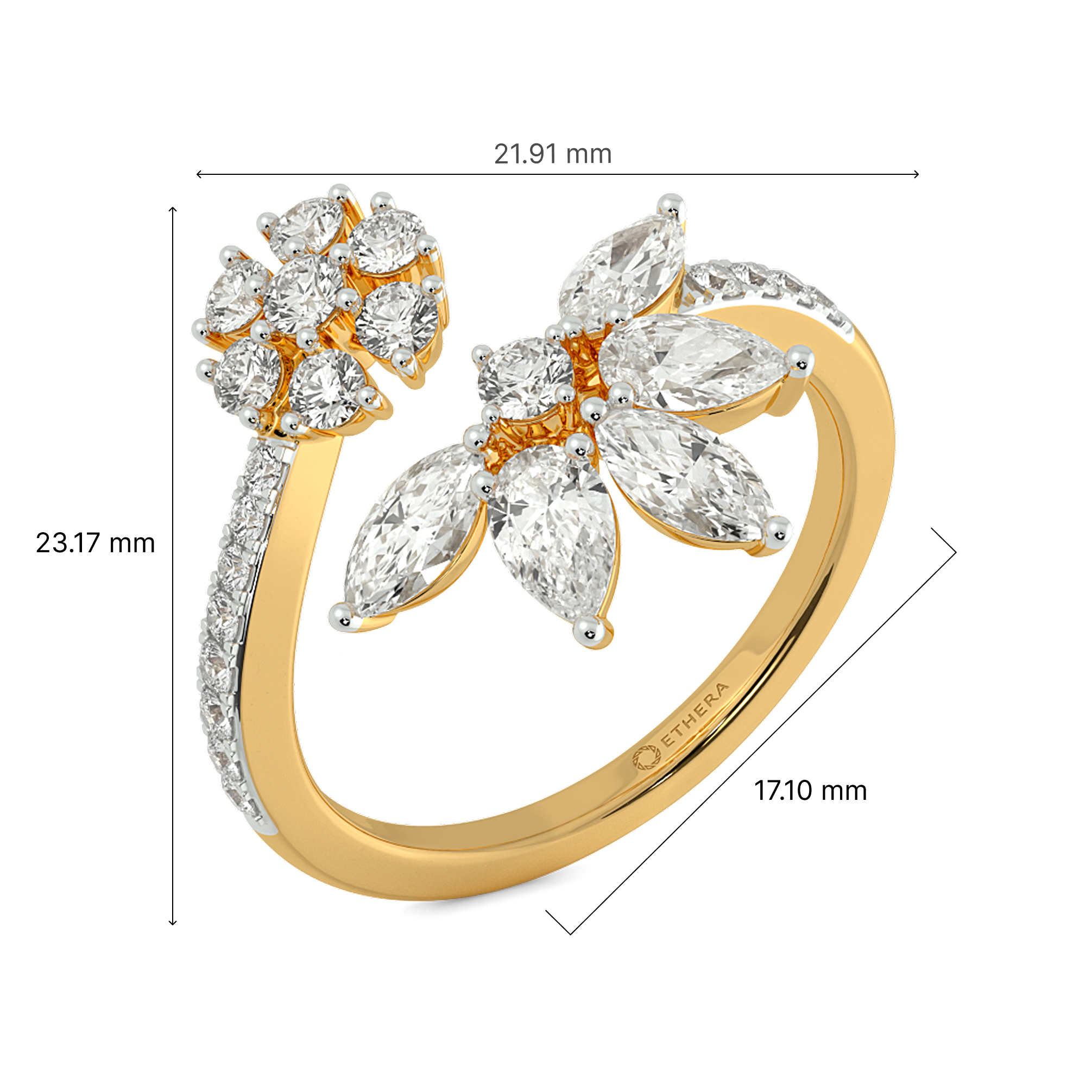 Branch Of Grace Floral Open Top Ring 6