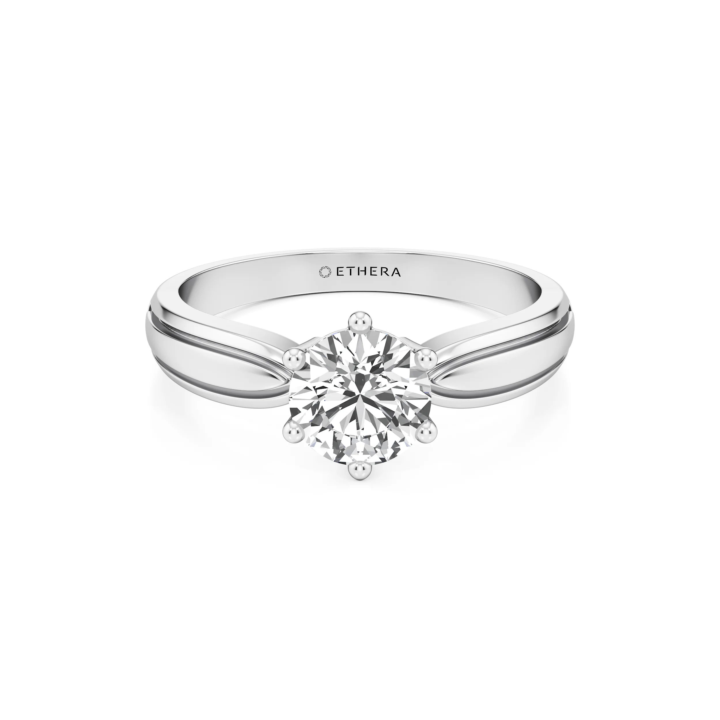 Sculpt Crest Solitaire Ring 7