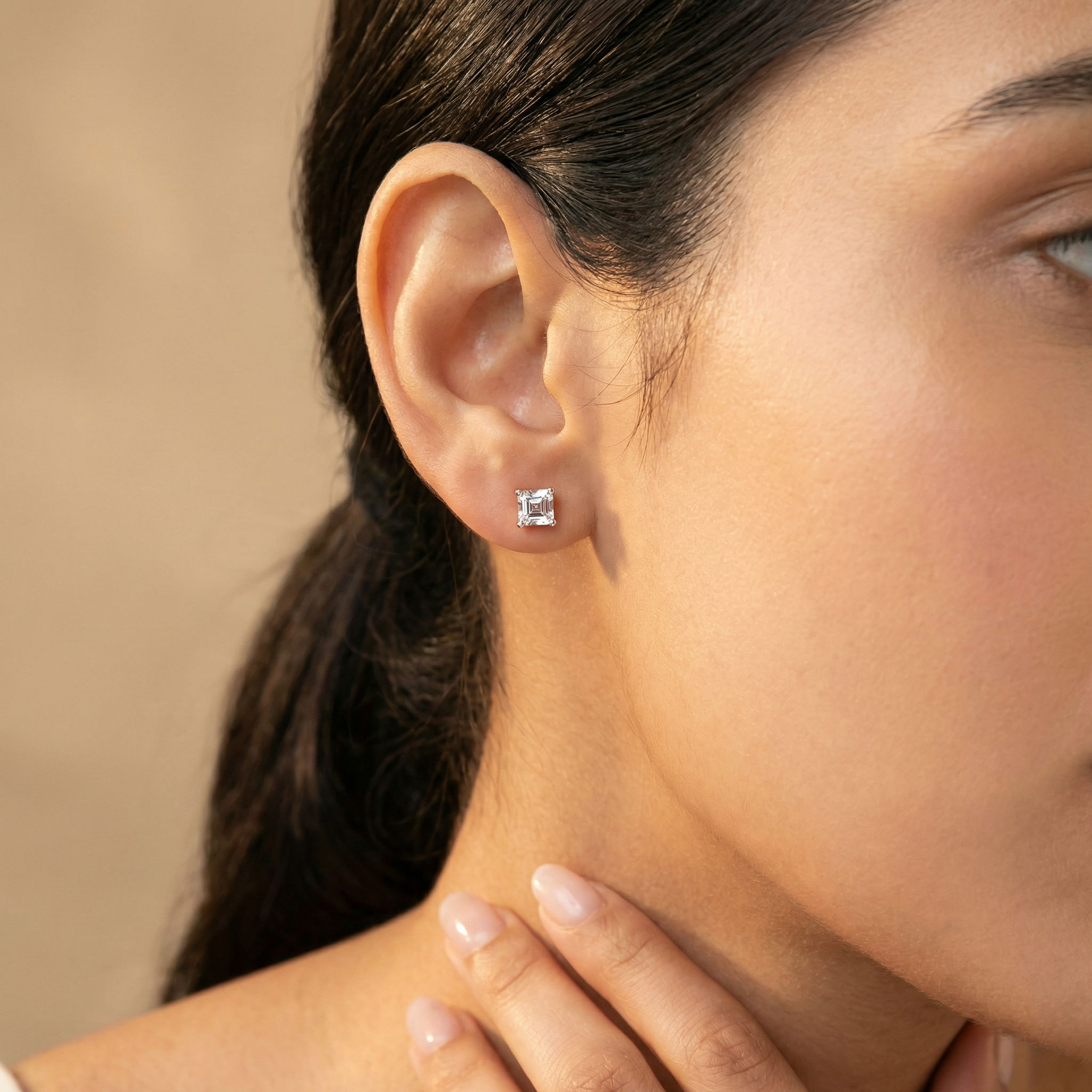 Prismatic Cut Stud Earrings hover