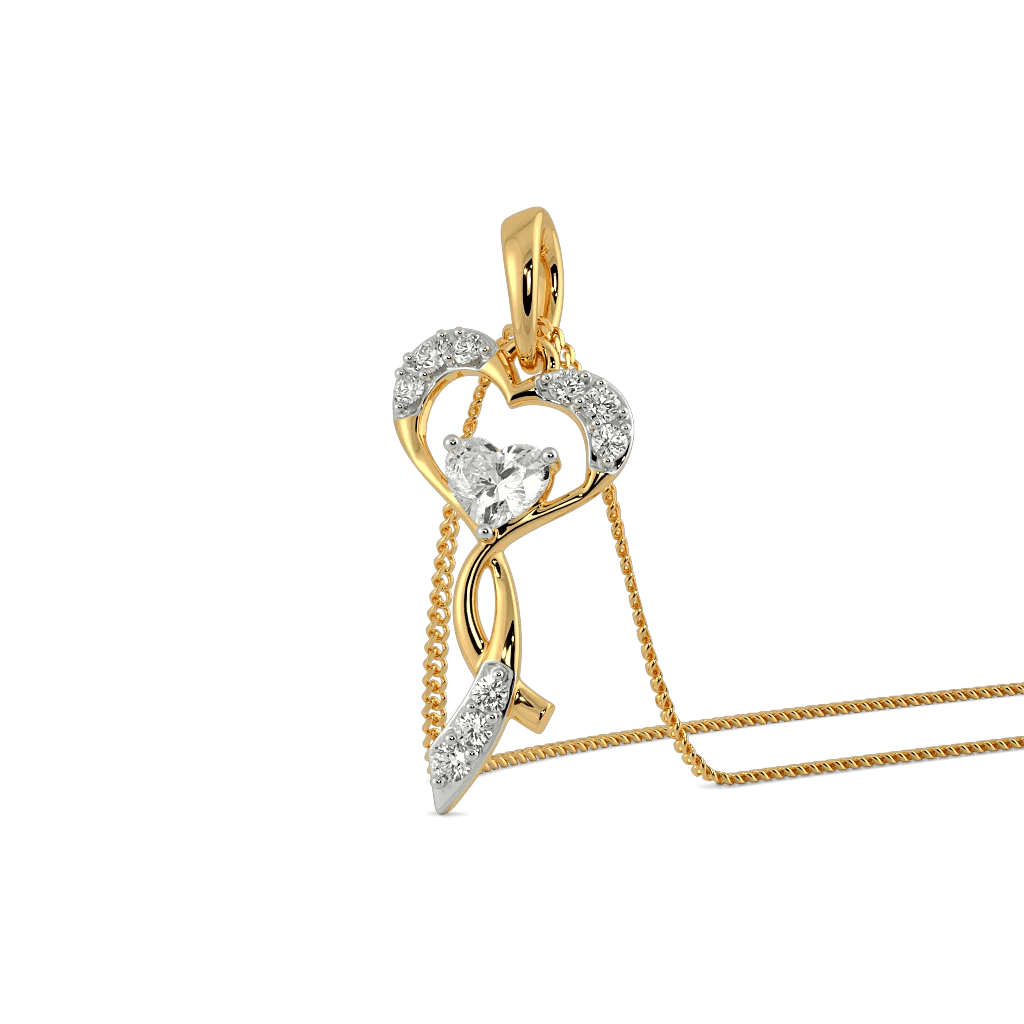 Twirlheart Solitaire Pendant