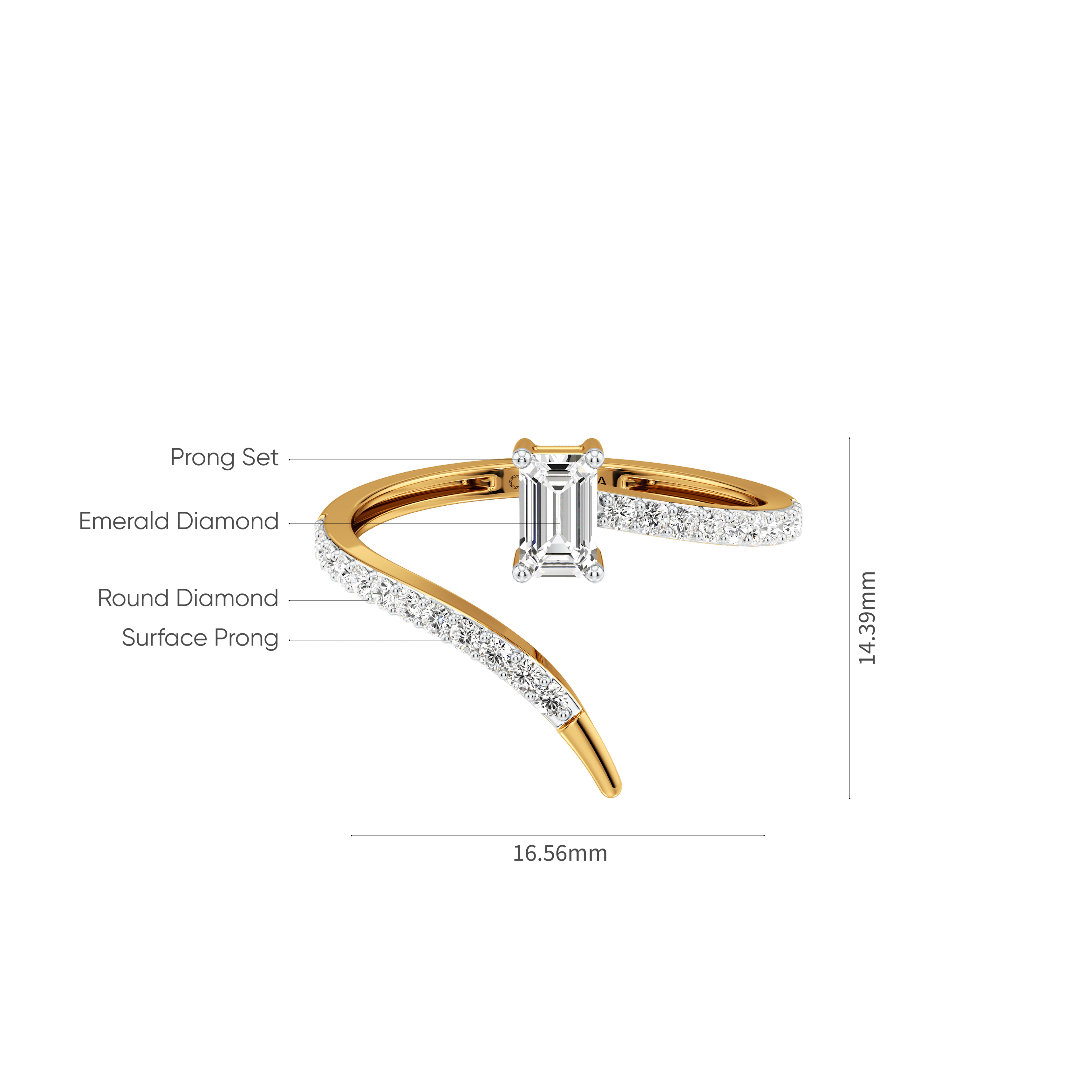 Aura Baguette Spiral Ring 6