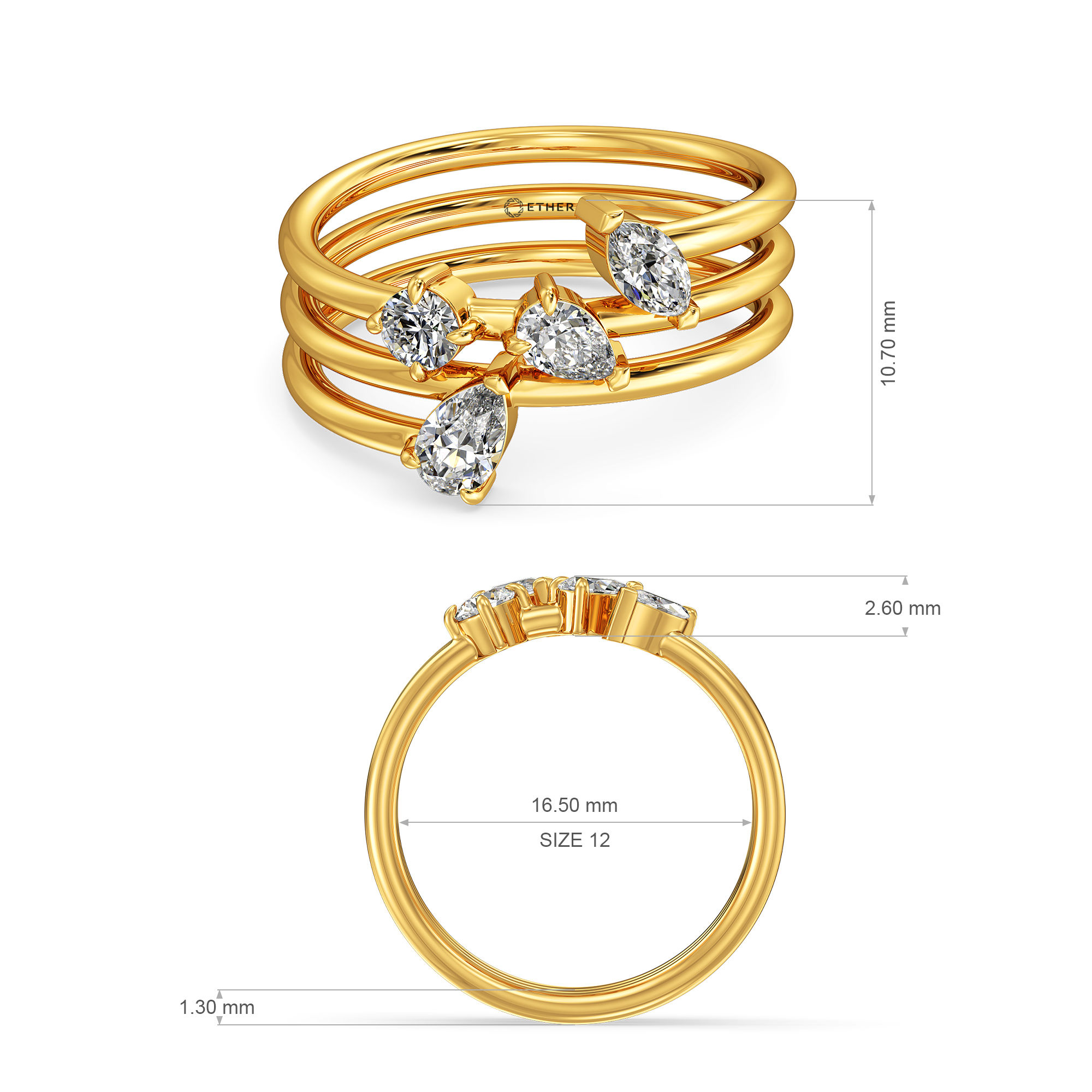Cosmic Trail Band Ring 5