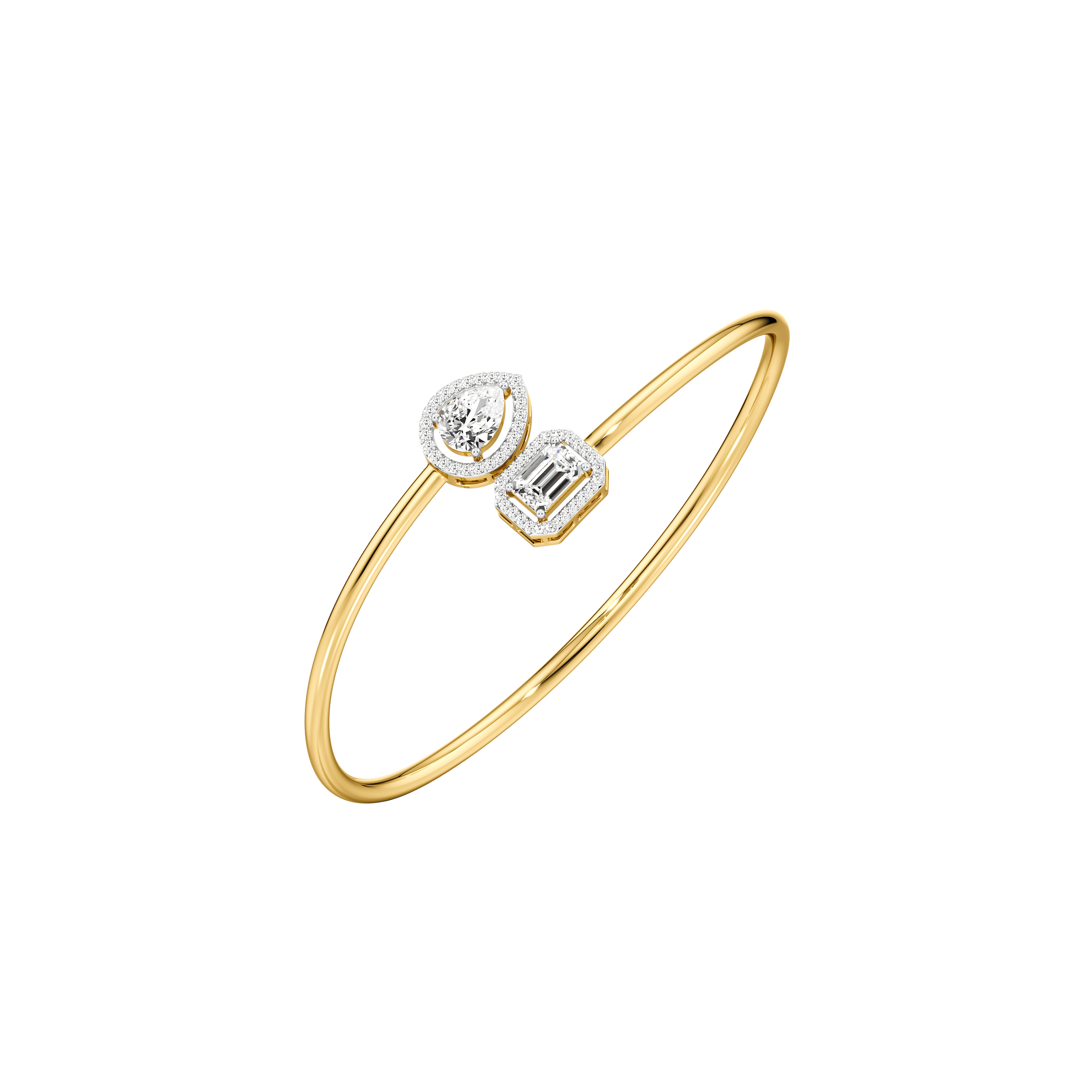 Petite Radiance Open Top Oval Bangle 2