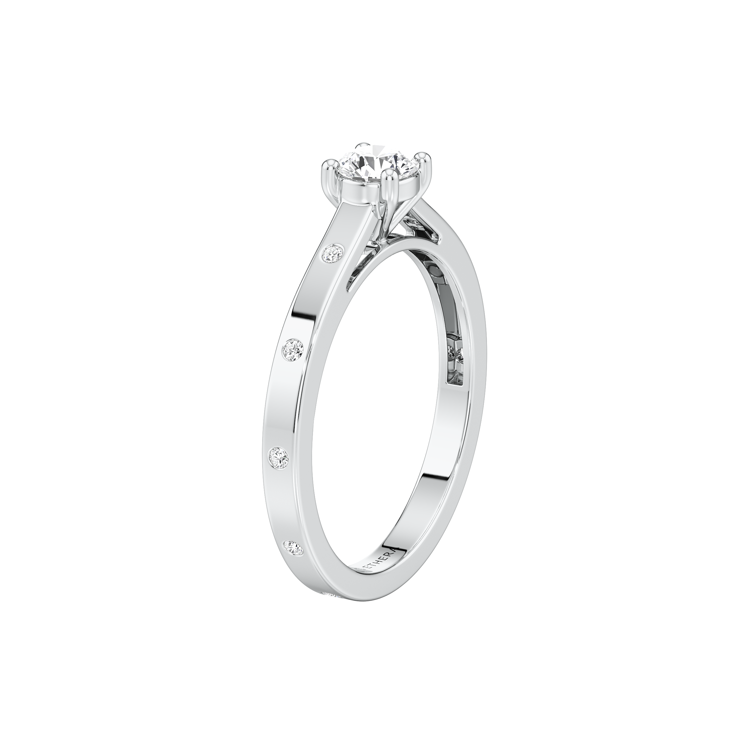 Starlit Dot Solitaire Ring 10