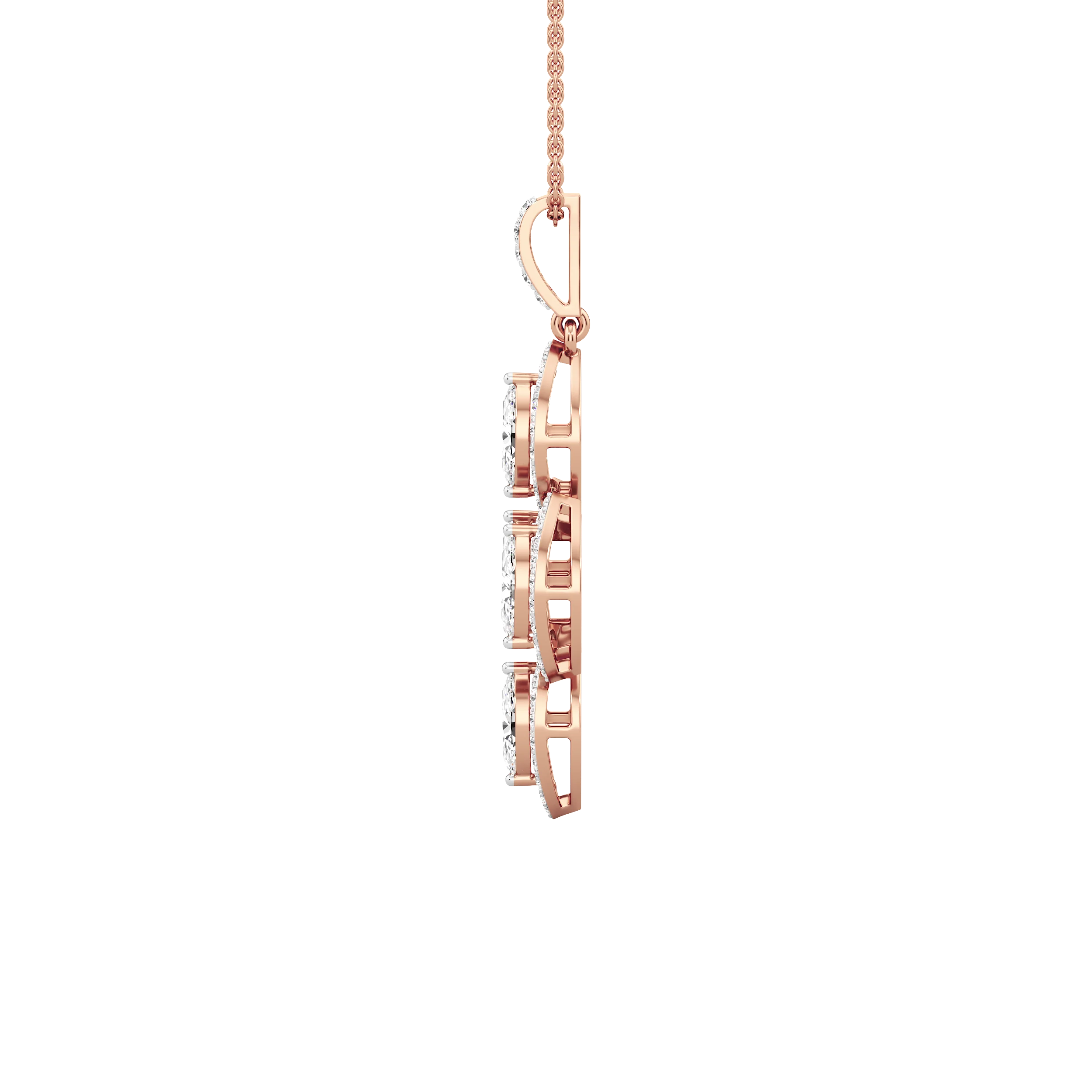 Quadra Bloom Diamond Pendant 8