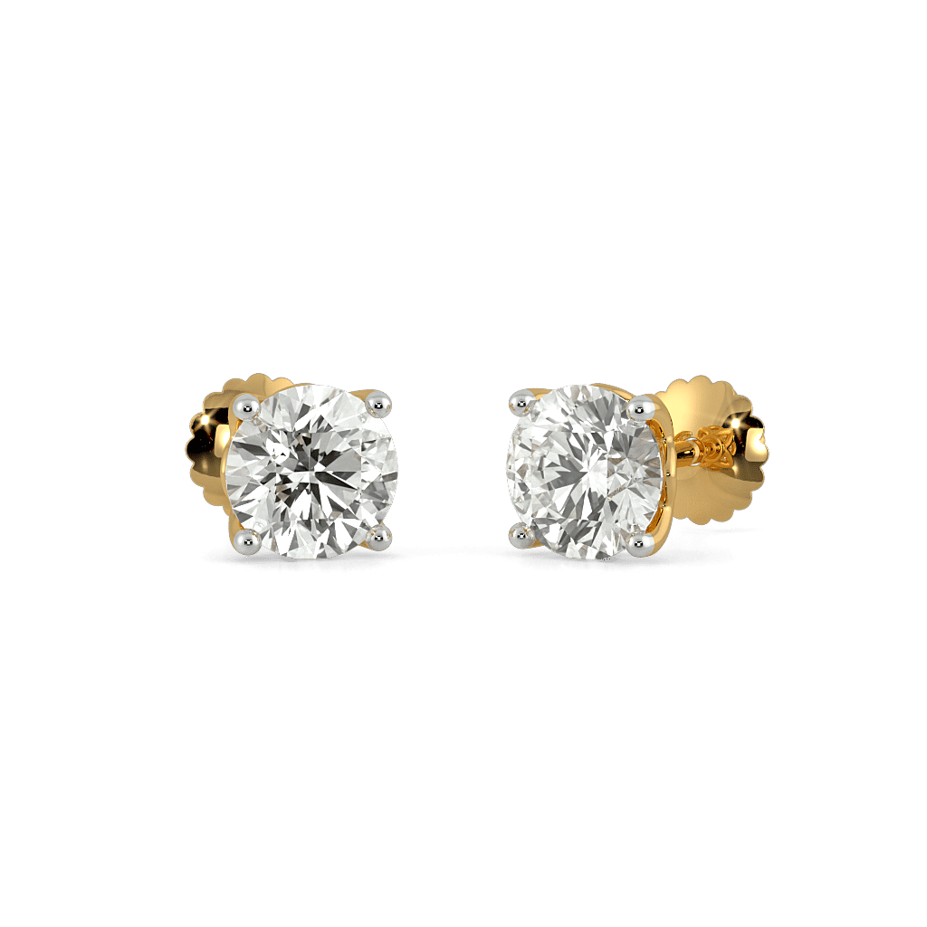 Diamond Crest Stud Earrings - 2 Carats