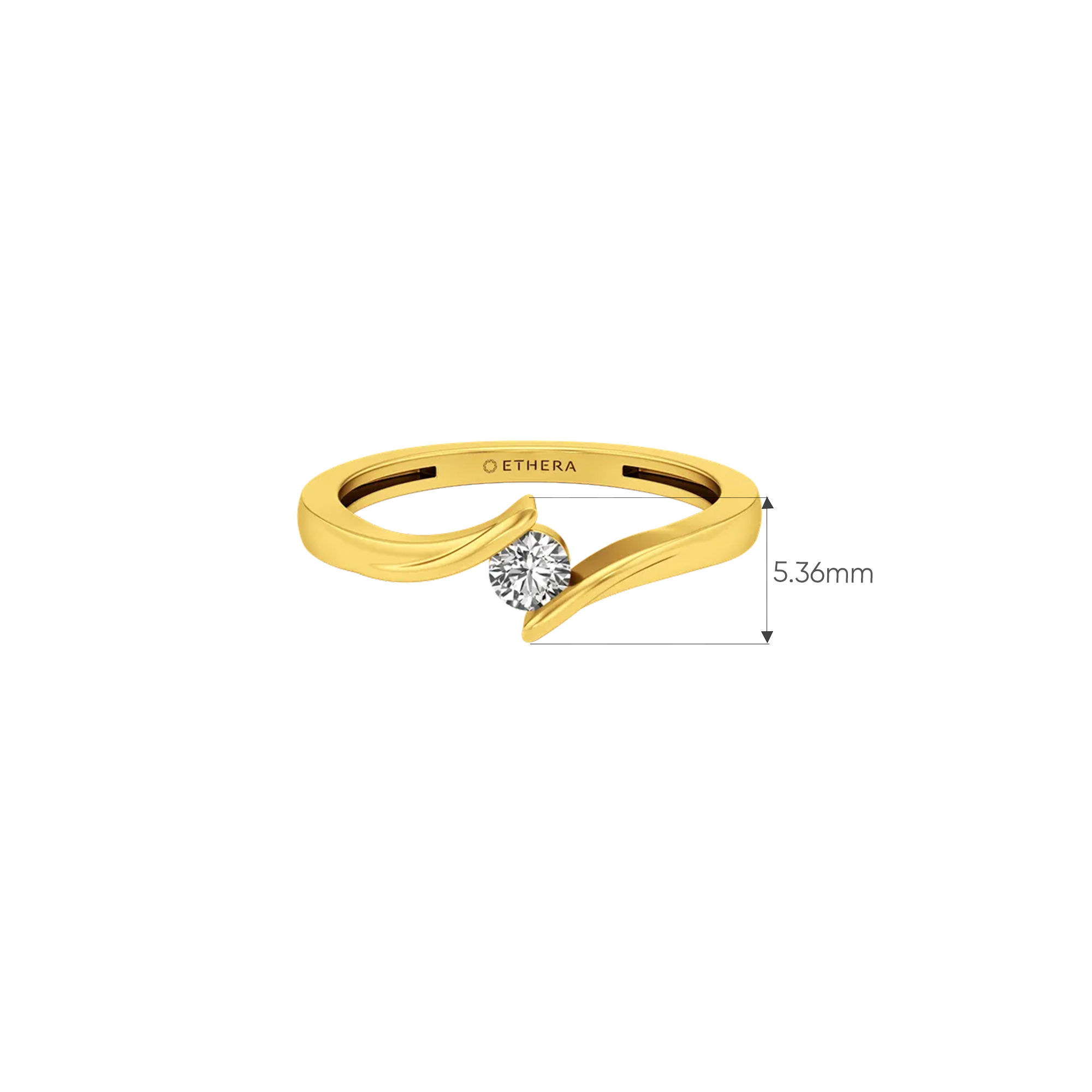 Sweepline Solitaire Ring - Light Fit 3