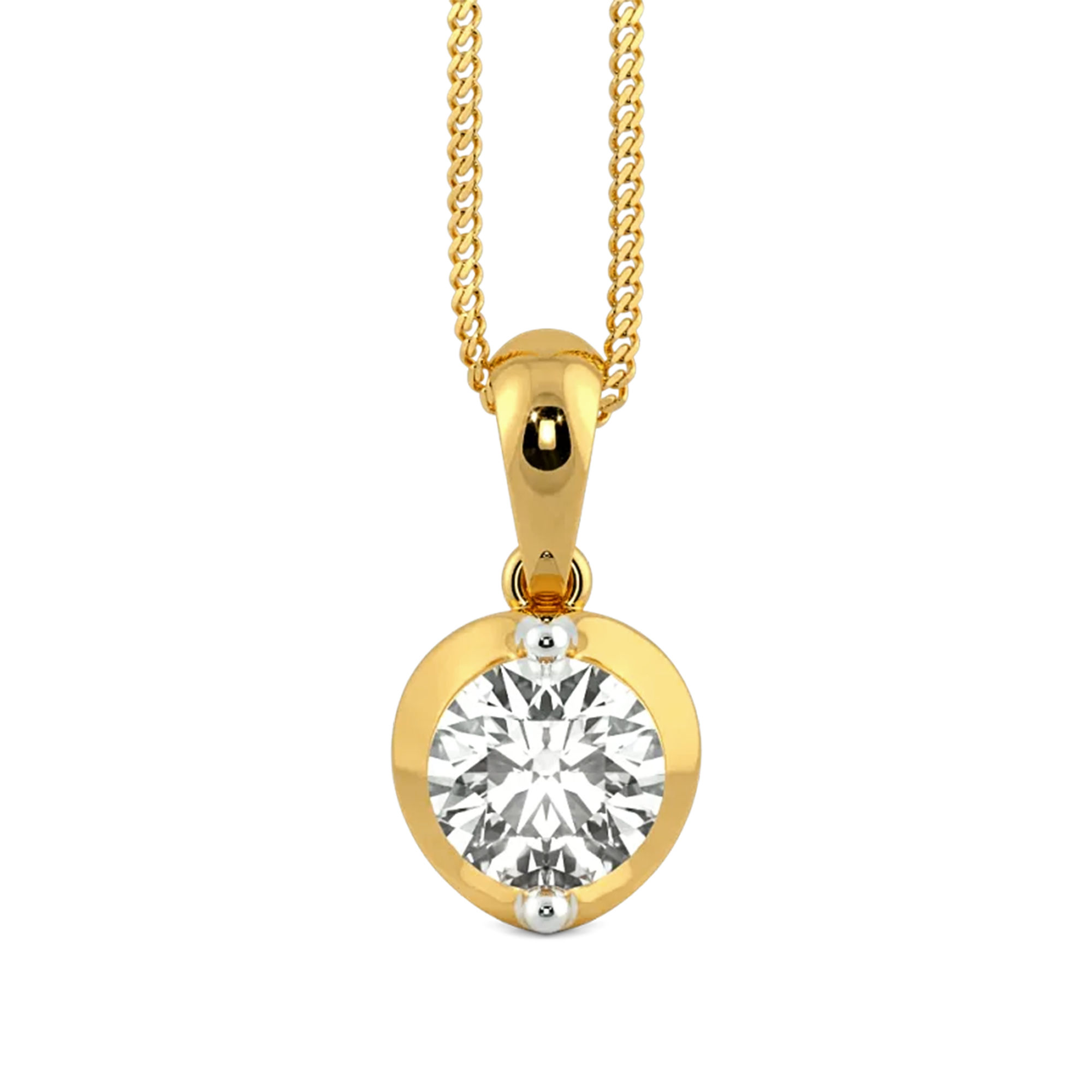 Crescent Solitaire Pendant 3