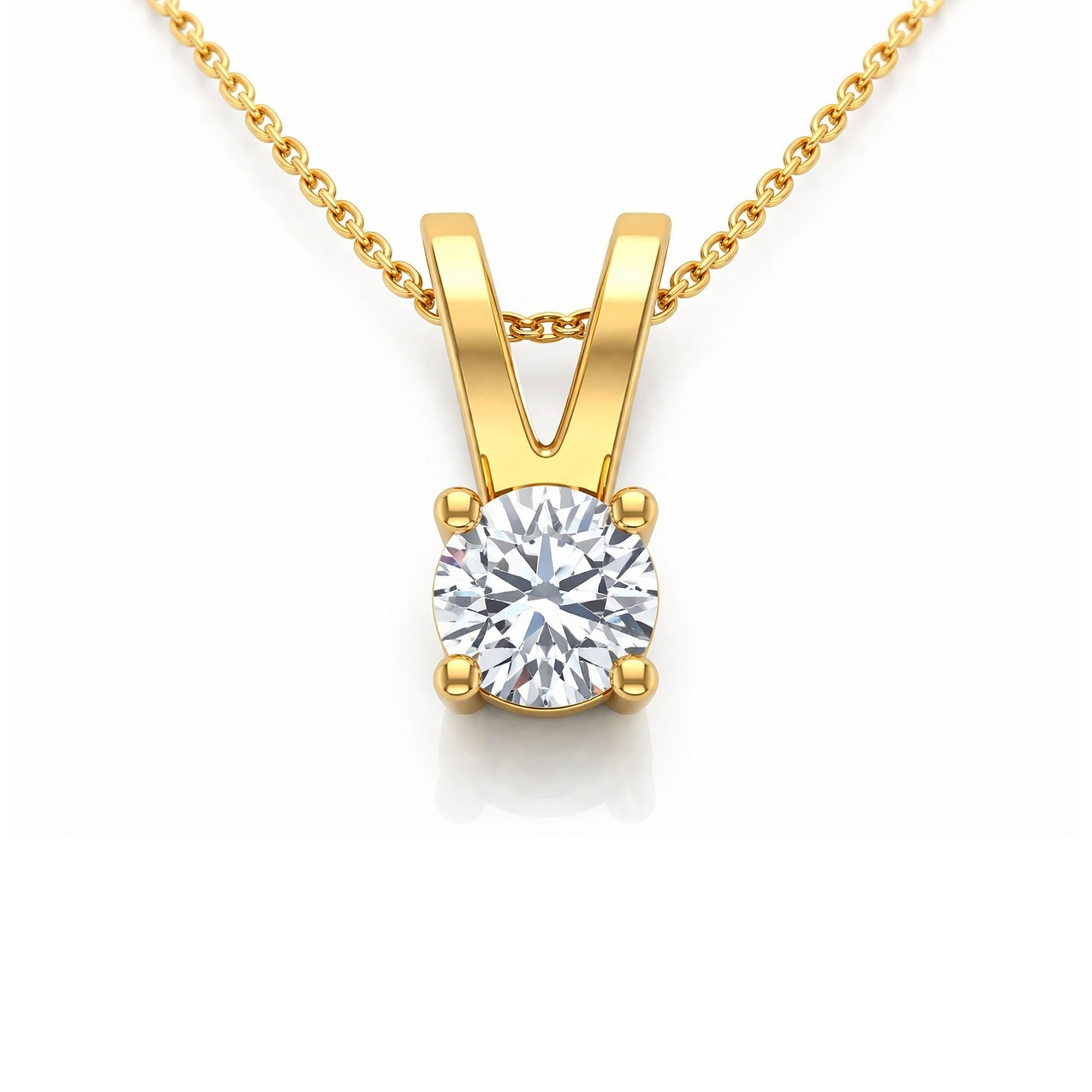 V-Set Solitaire Pendant