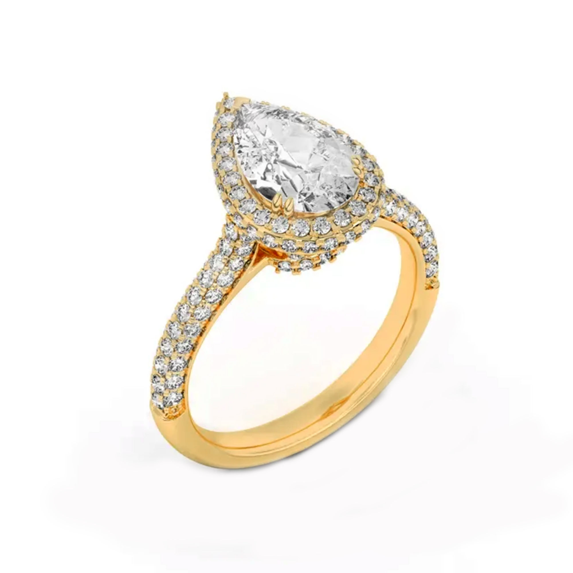 Halo Crest Pear Ring 0