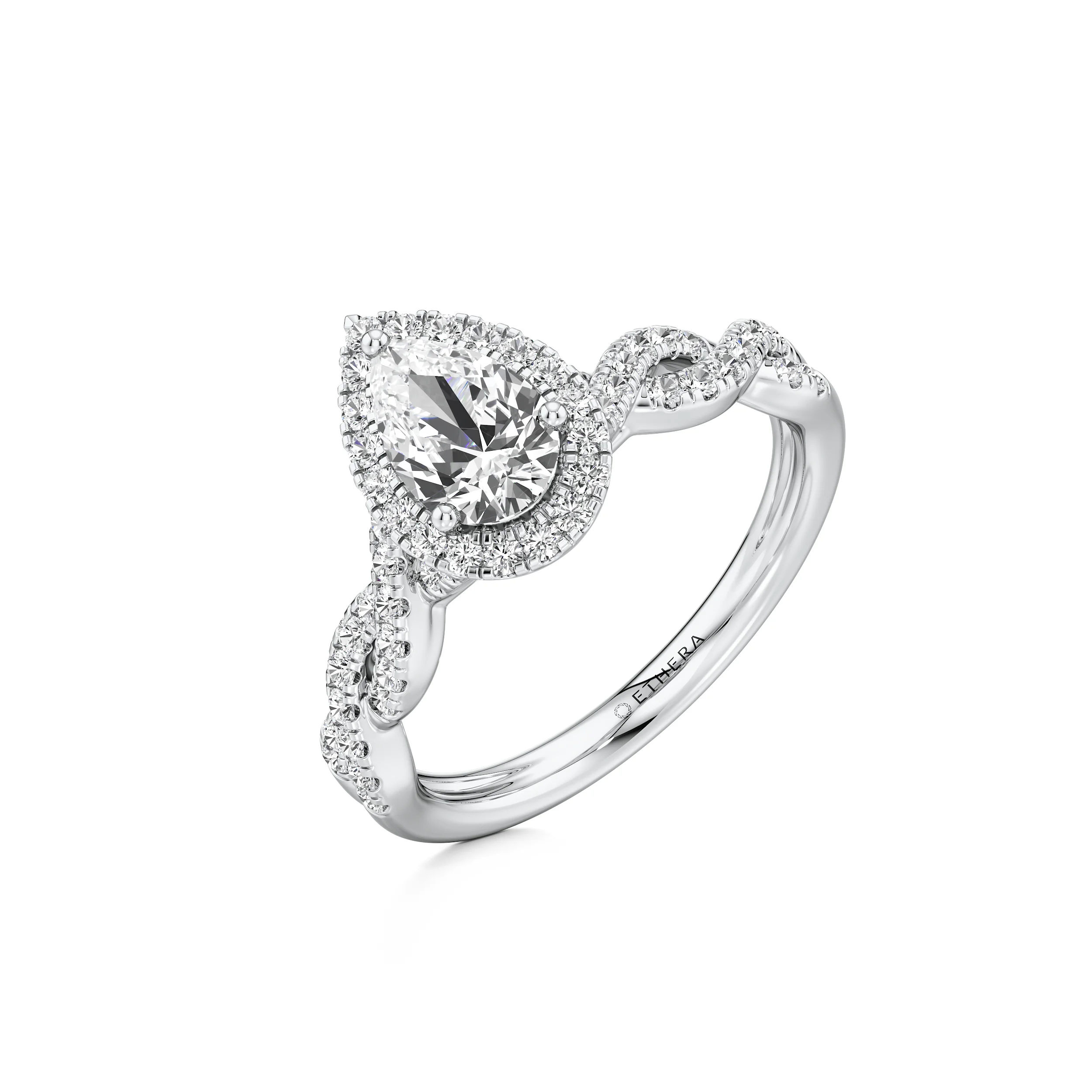 Luminous Twist Solitaire Ring 7