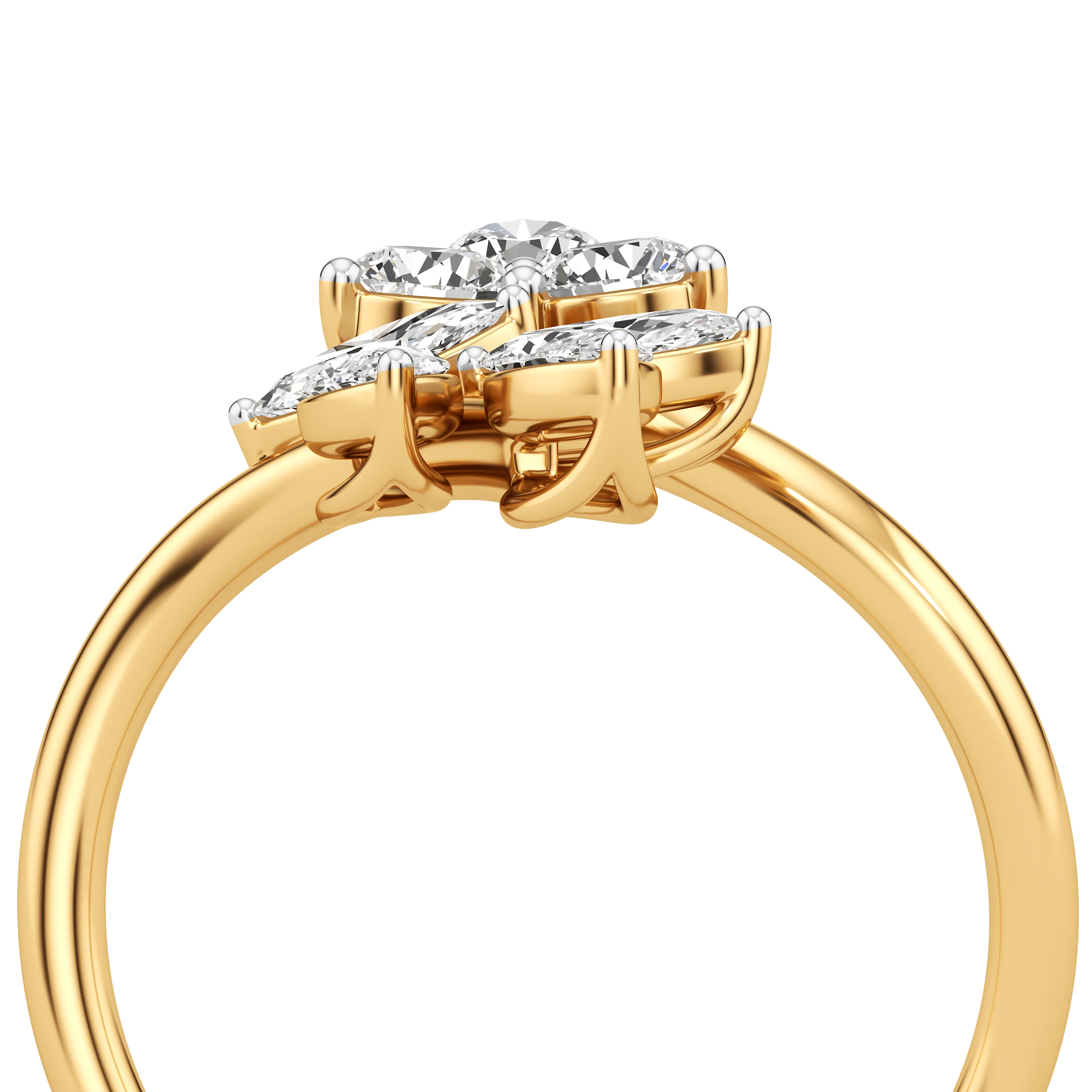 Lustre Leaf Diamond Ring 5