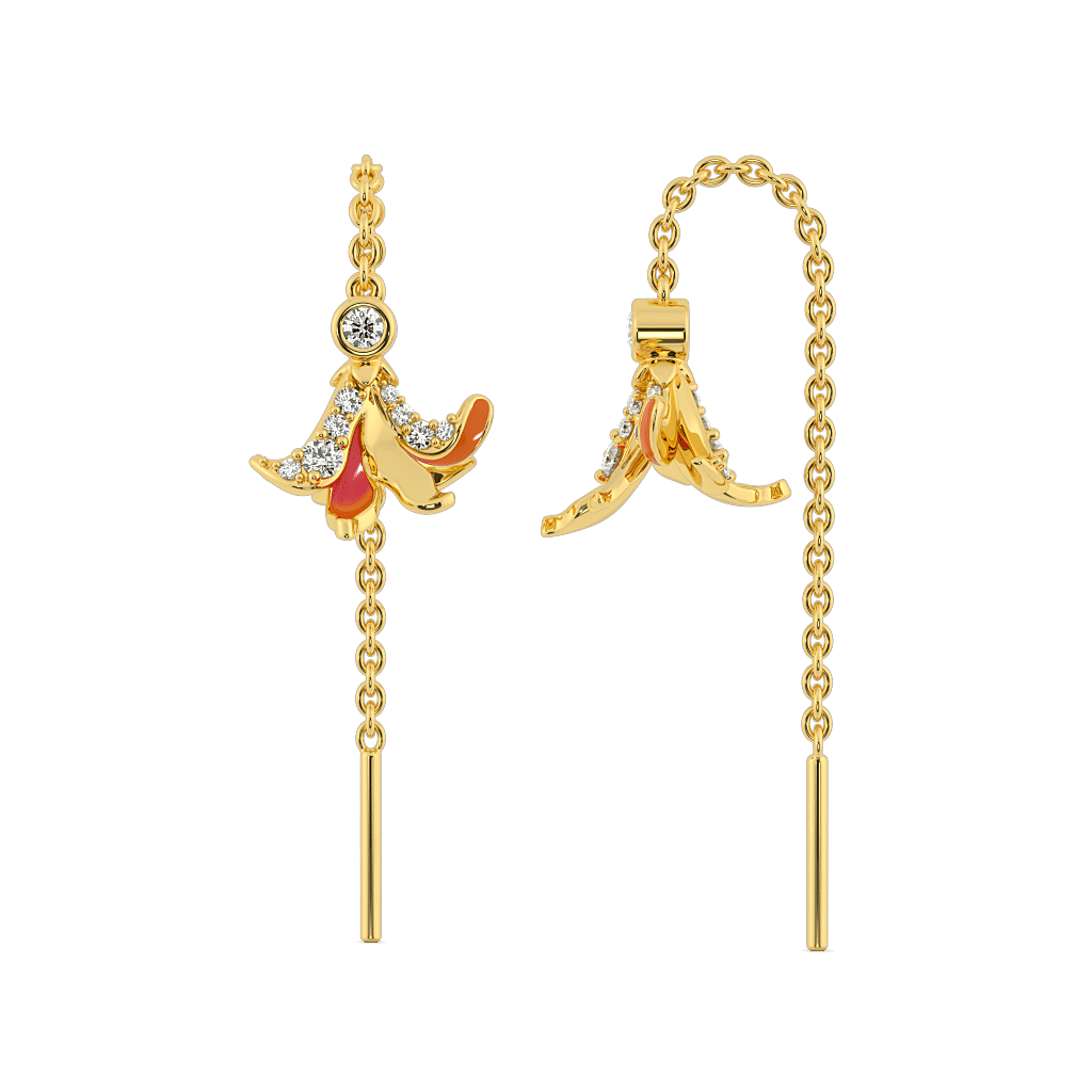 Bellflower Threader earrings 2