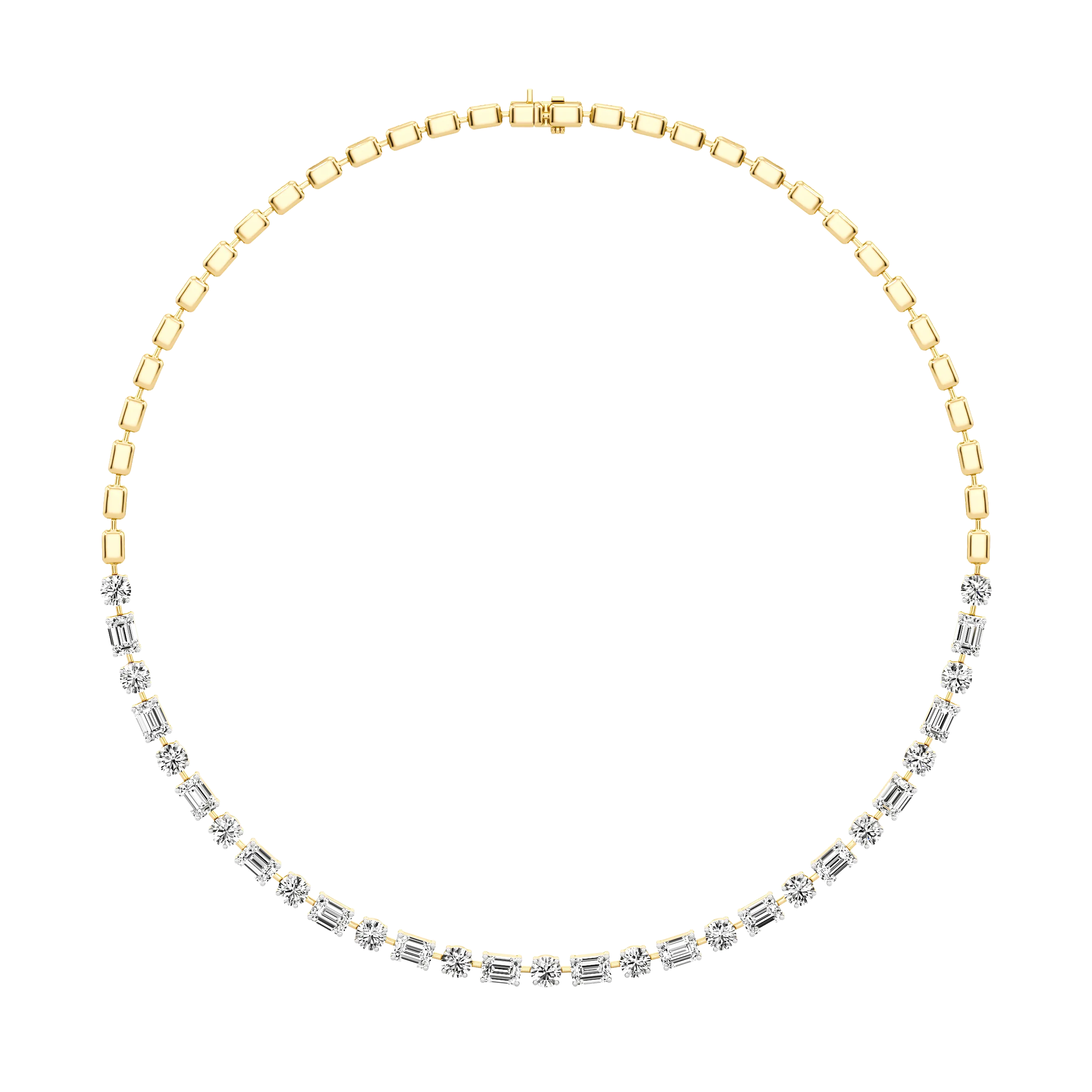 Prismatic Blocks Tennis Necklace and earrings 6