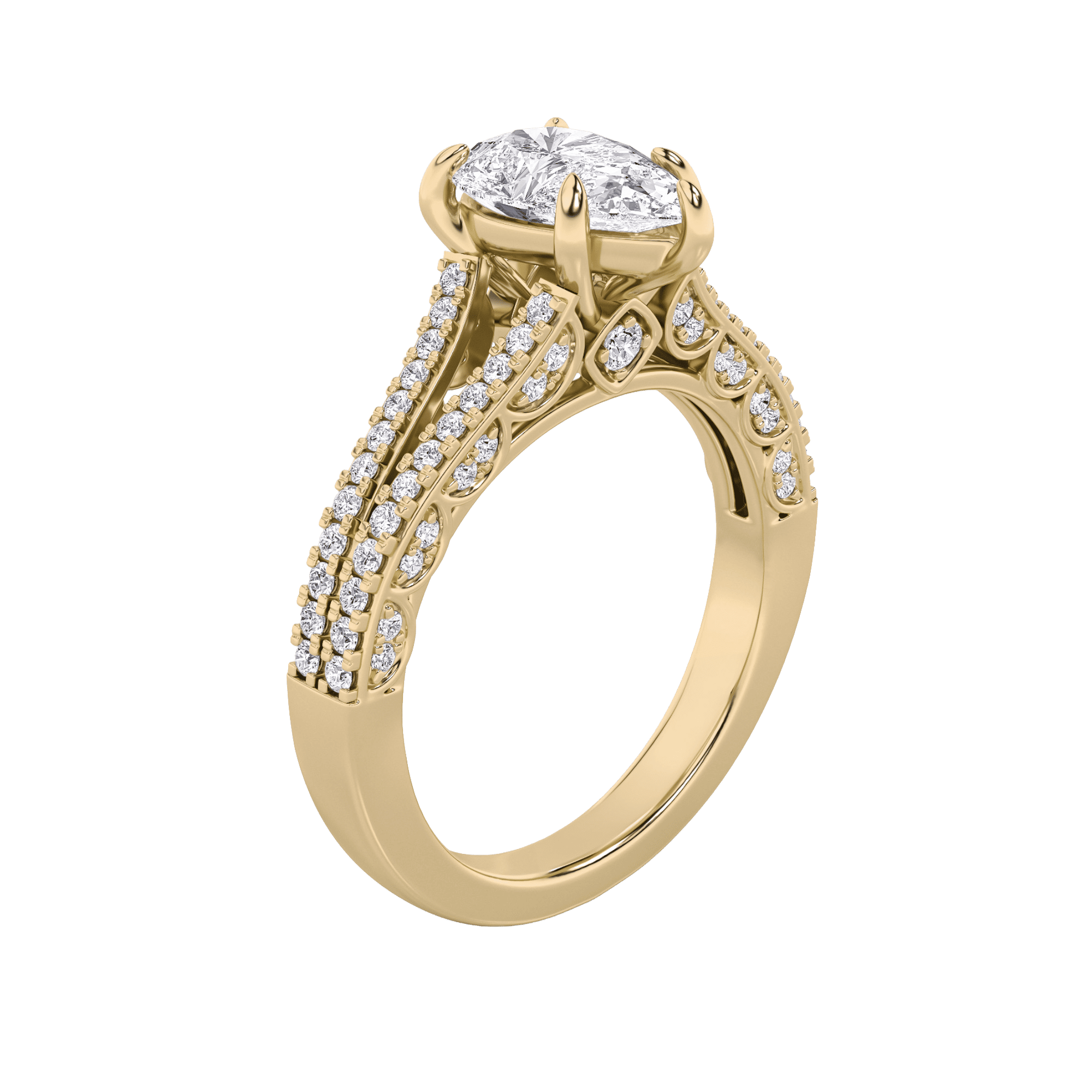 Luminous Pear Solitaire Ring 10