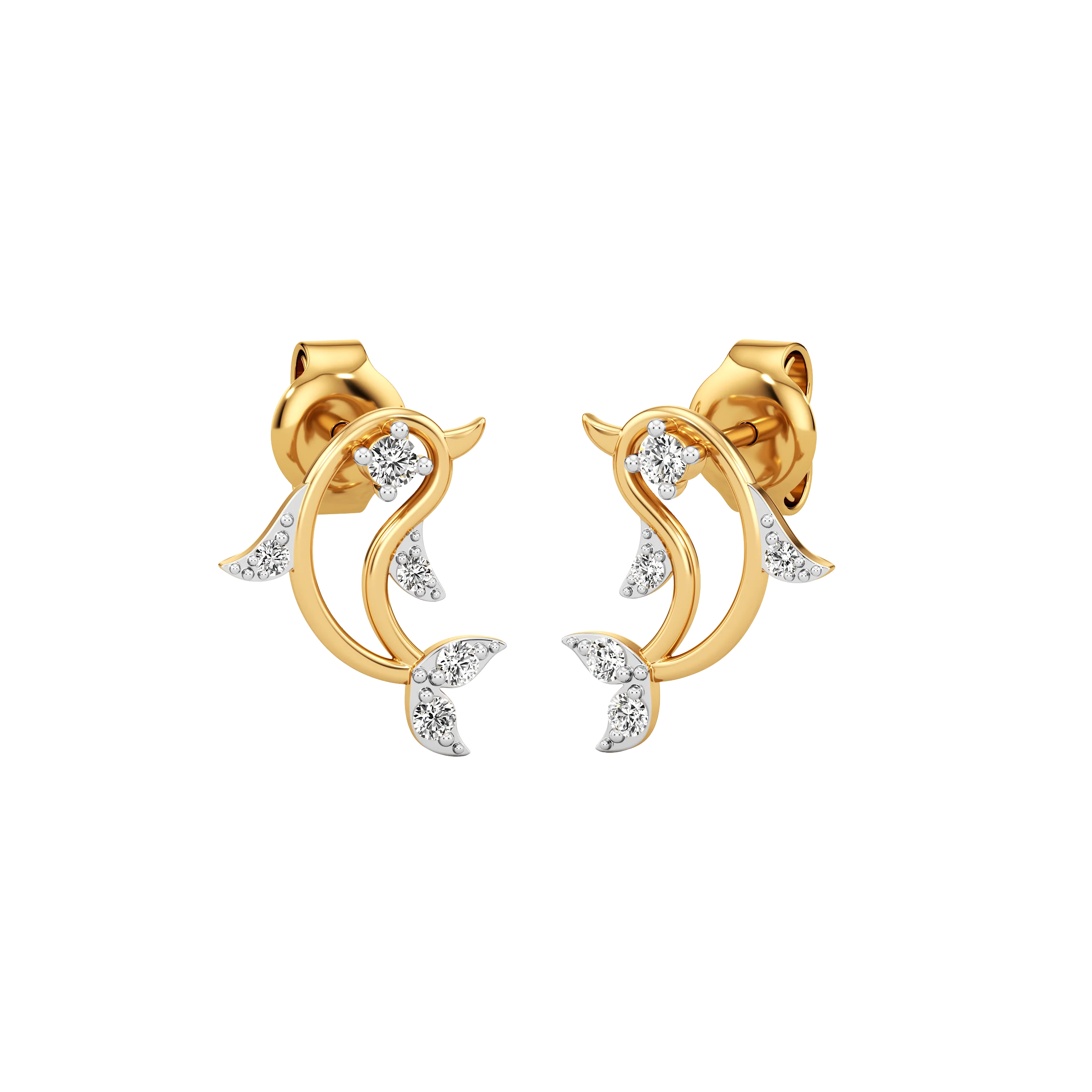TwirlLeaf Diamond Studs 0