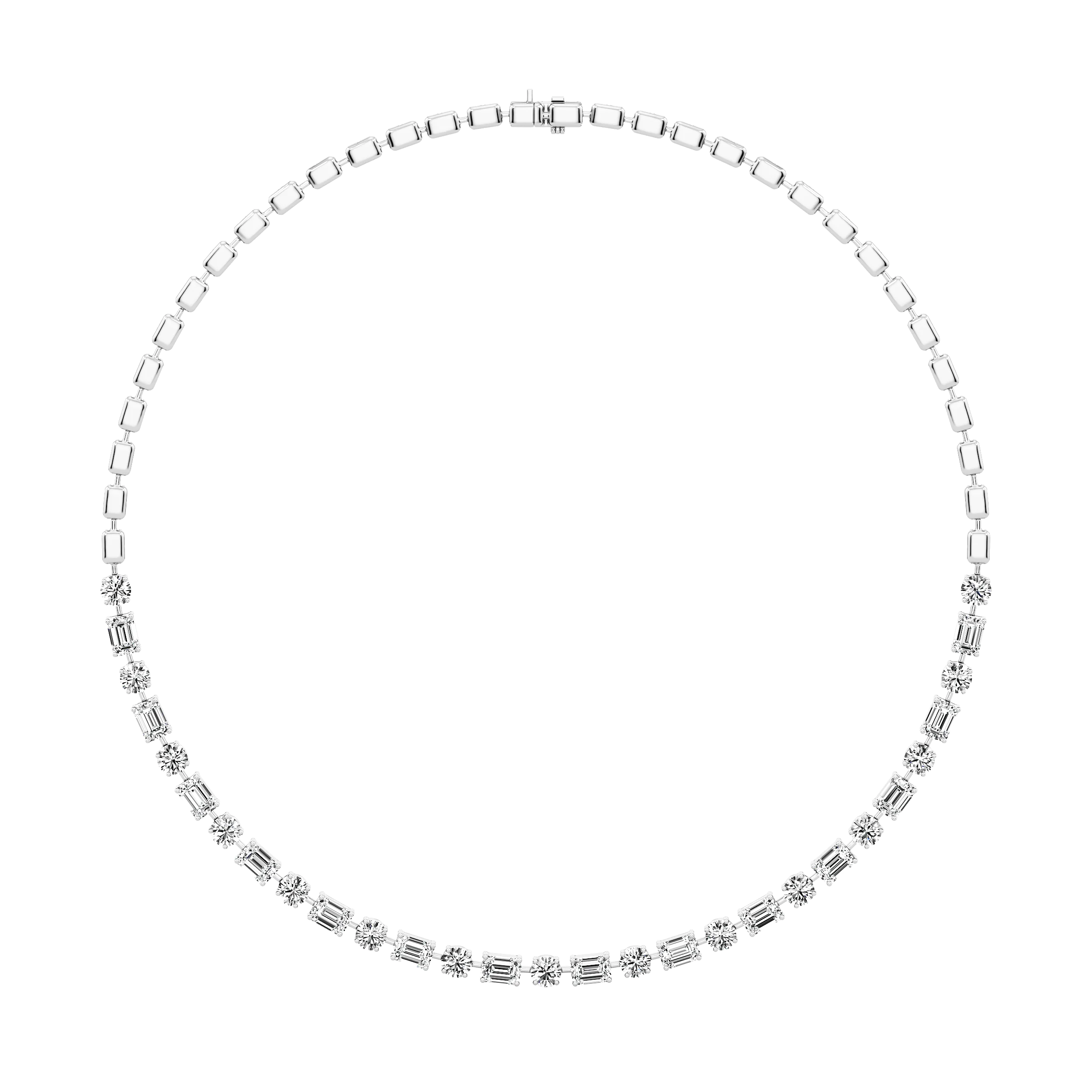 Prismatic Blocks Tennis Necklace 6