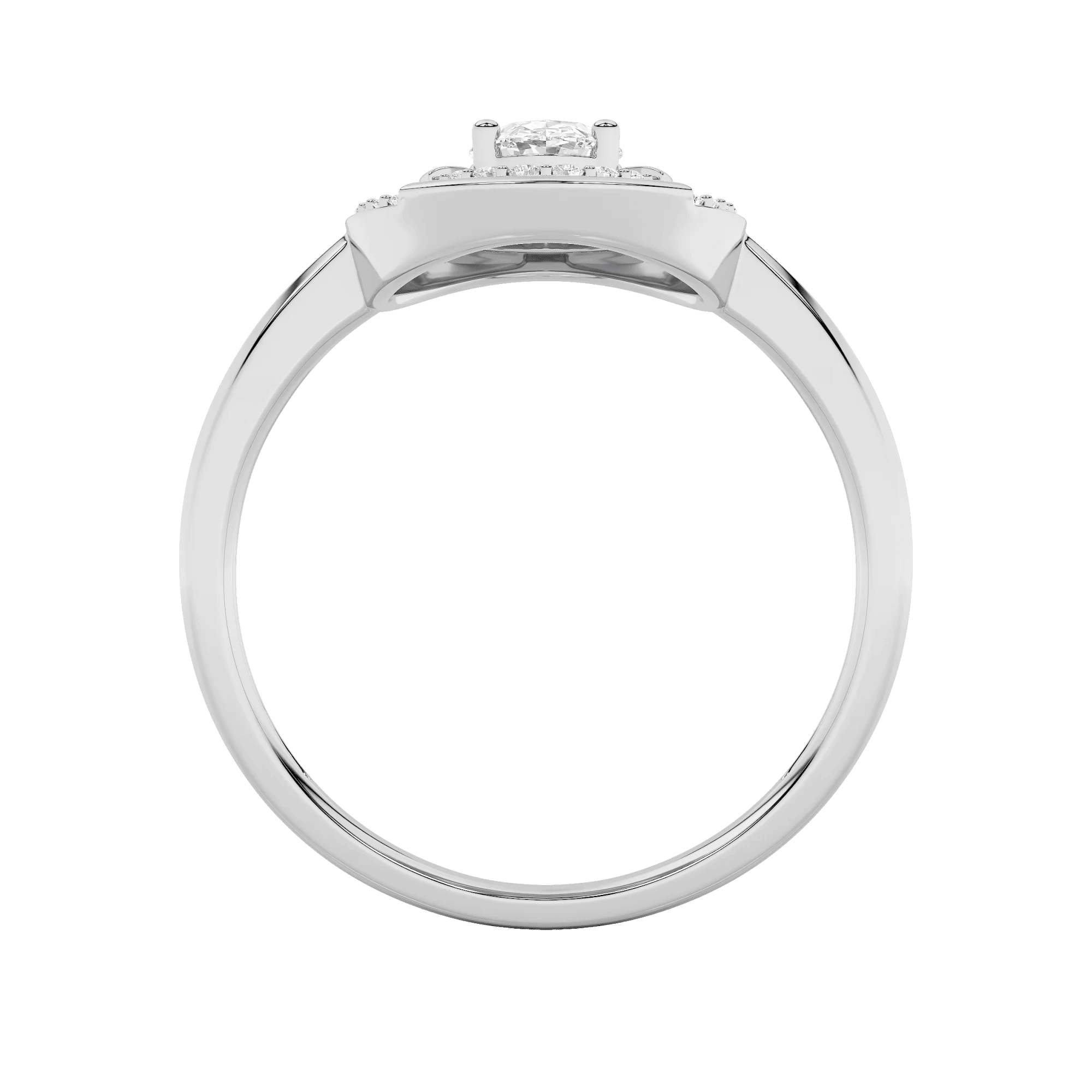 Halo Empress Solitaire Ring 9