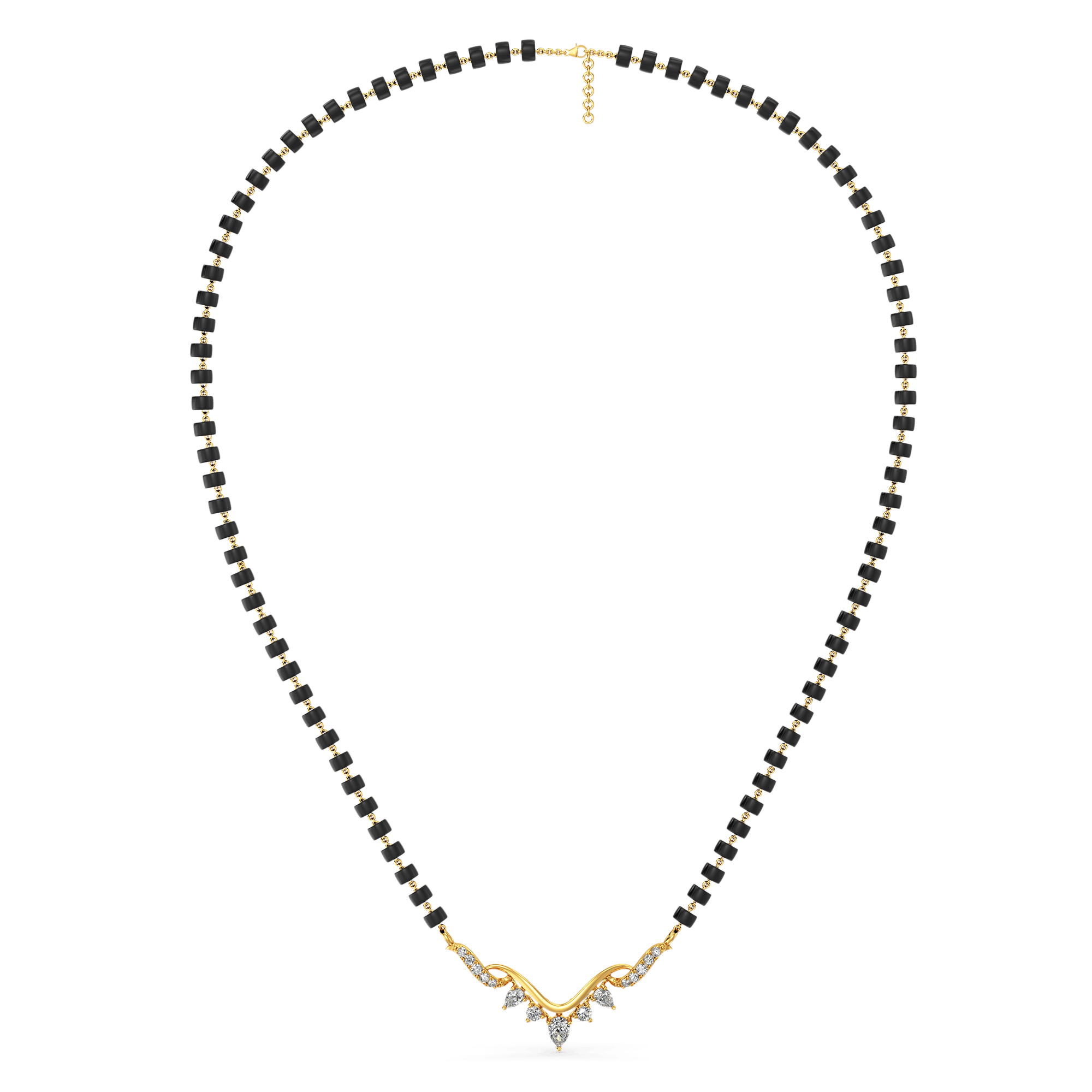 Curved Chevron Diamond Mangalsutra
