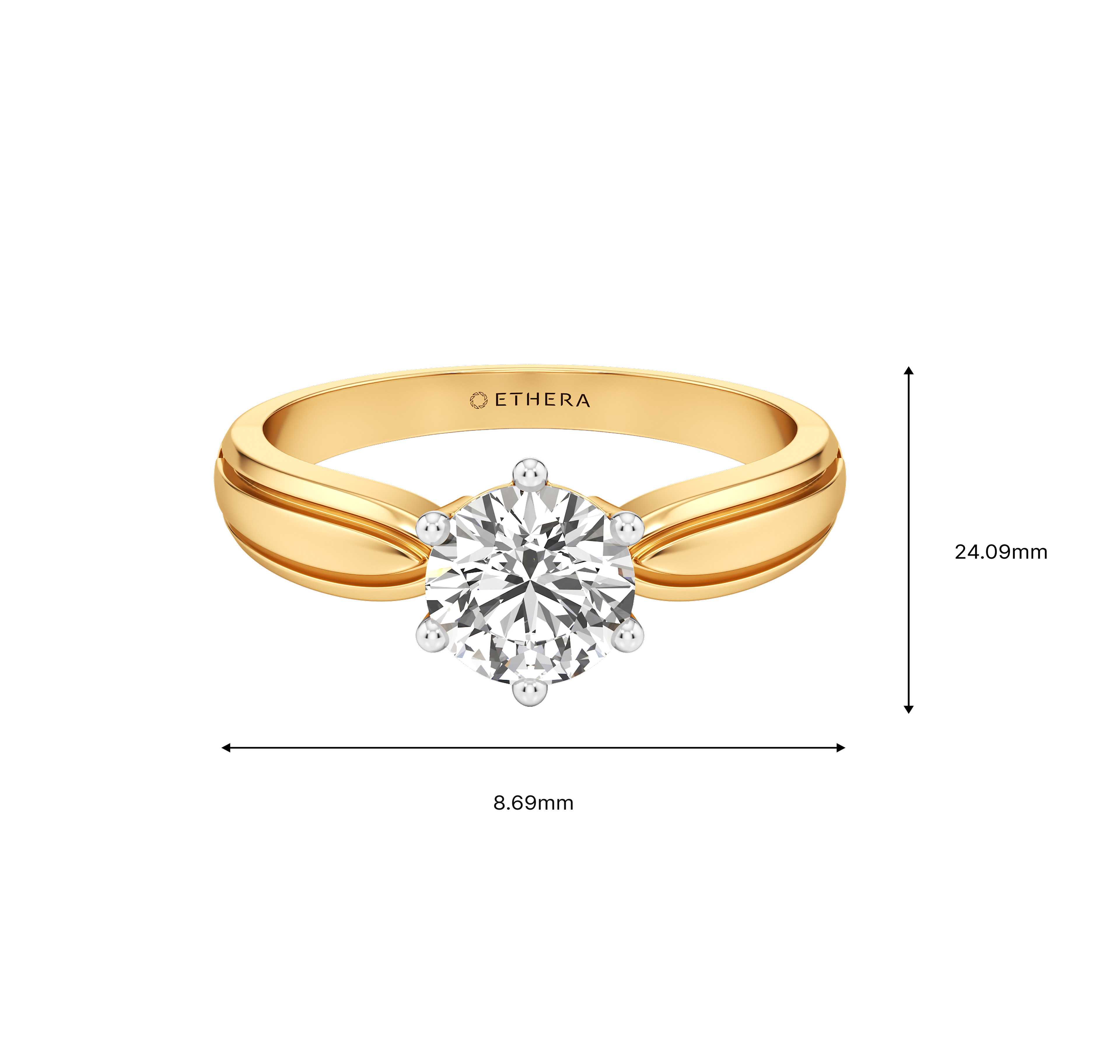 Sculpt Crest Solitaire Ring 5
