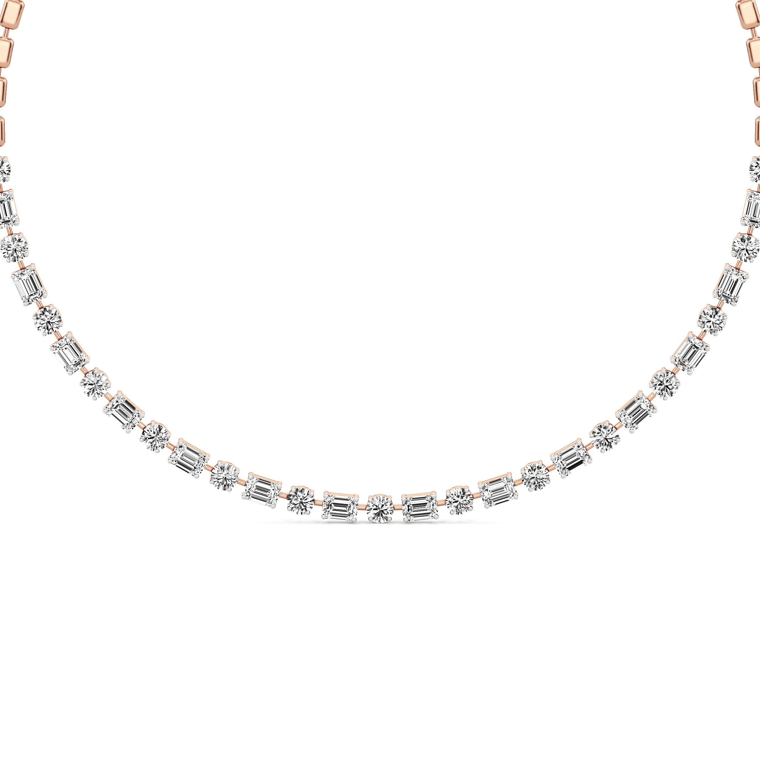 Prismatic Blocks Tennis Necklace 8