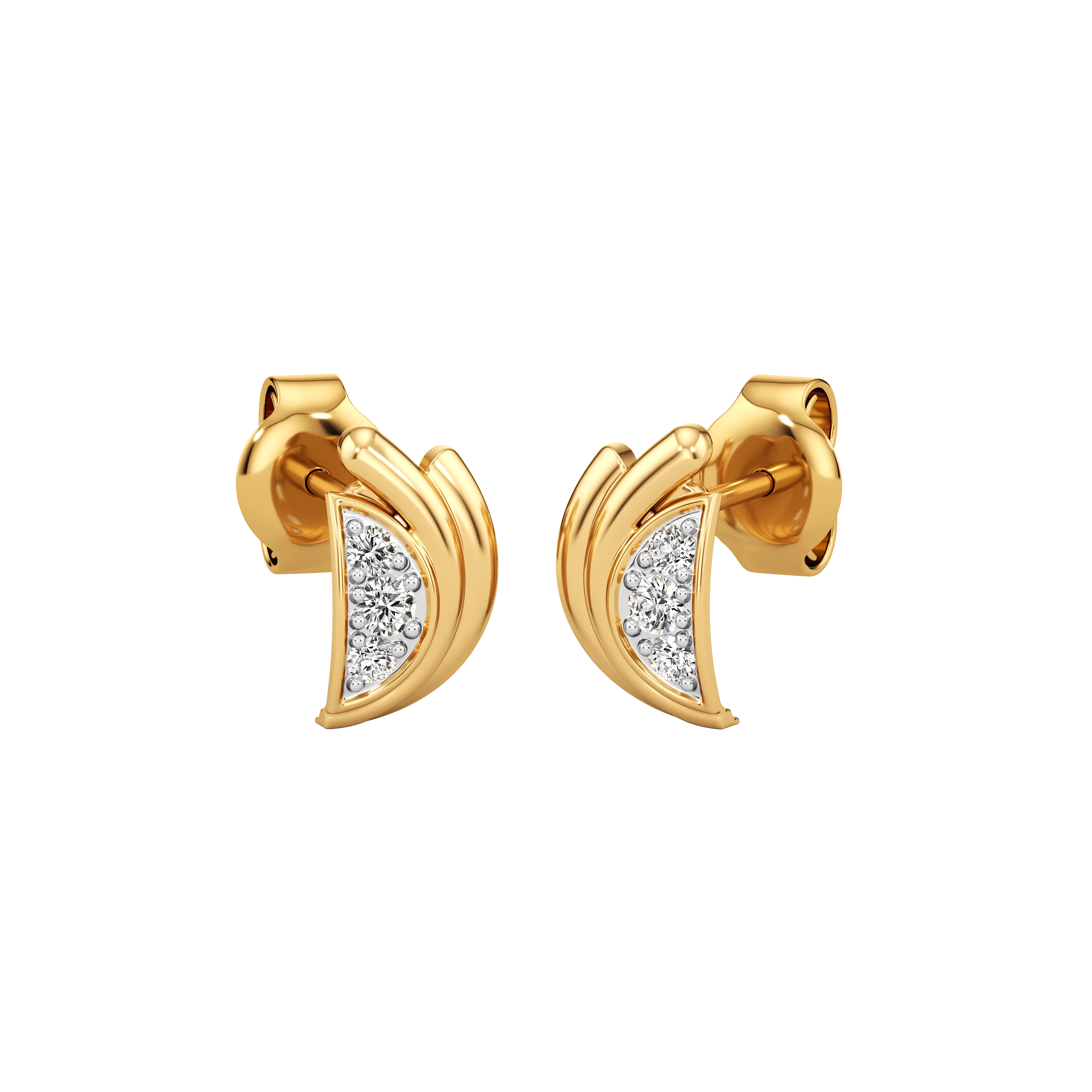 Crescent Drift Diamond Studs 0