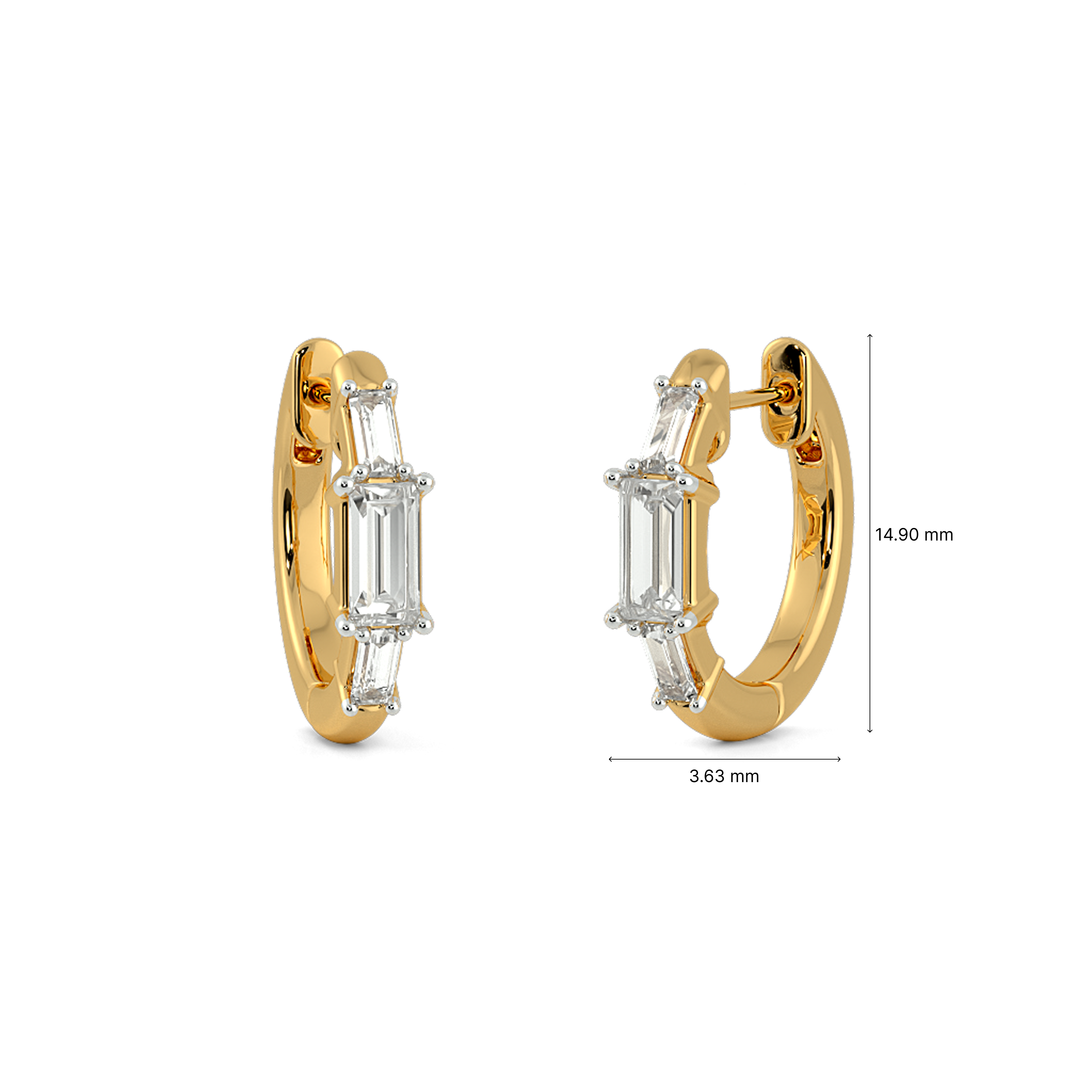 Cutting Edge Baguette Bali Earrings 2