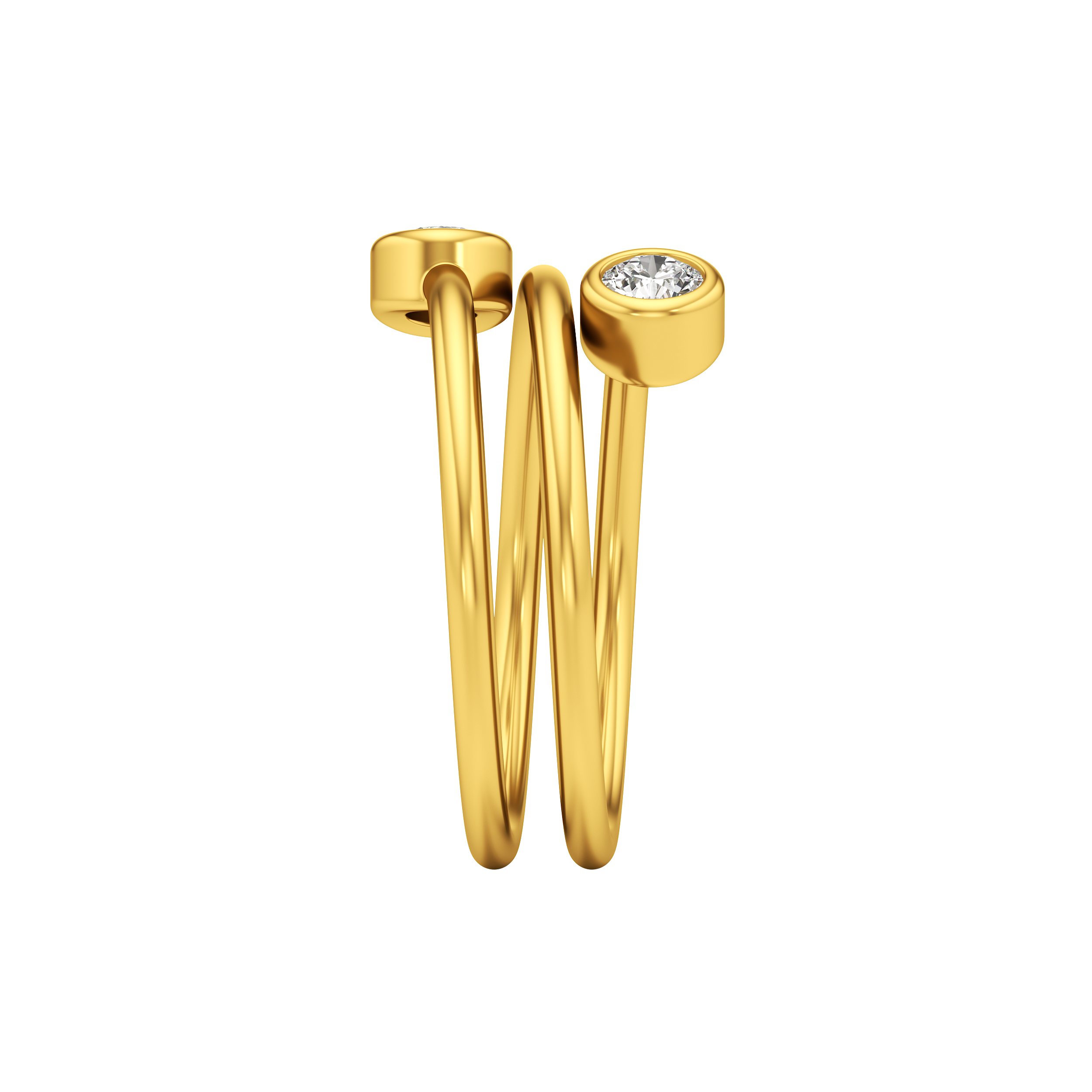 Spiral Bypass Diamond Ring 2