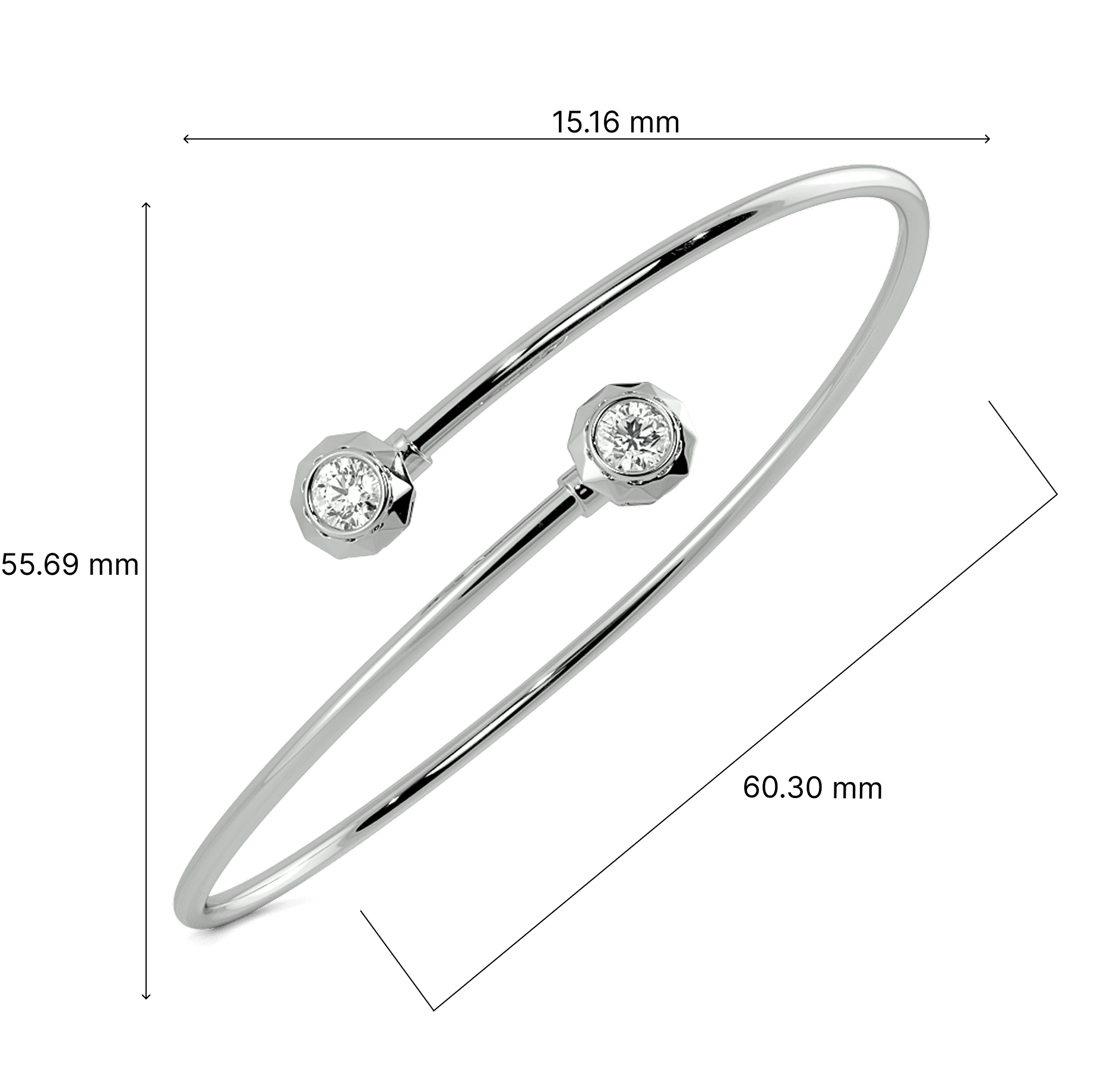 Halo Whisper Flexible Oval Bangle 4