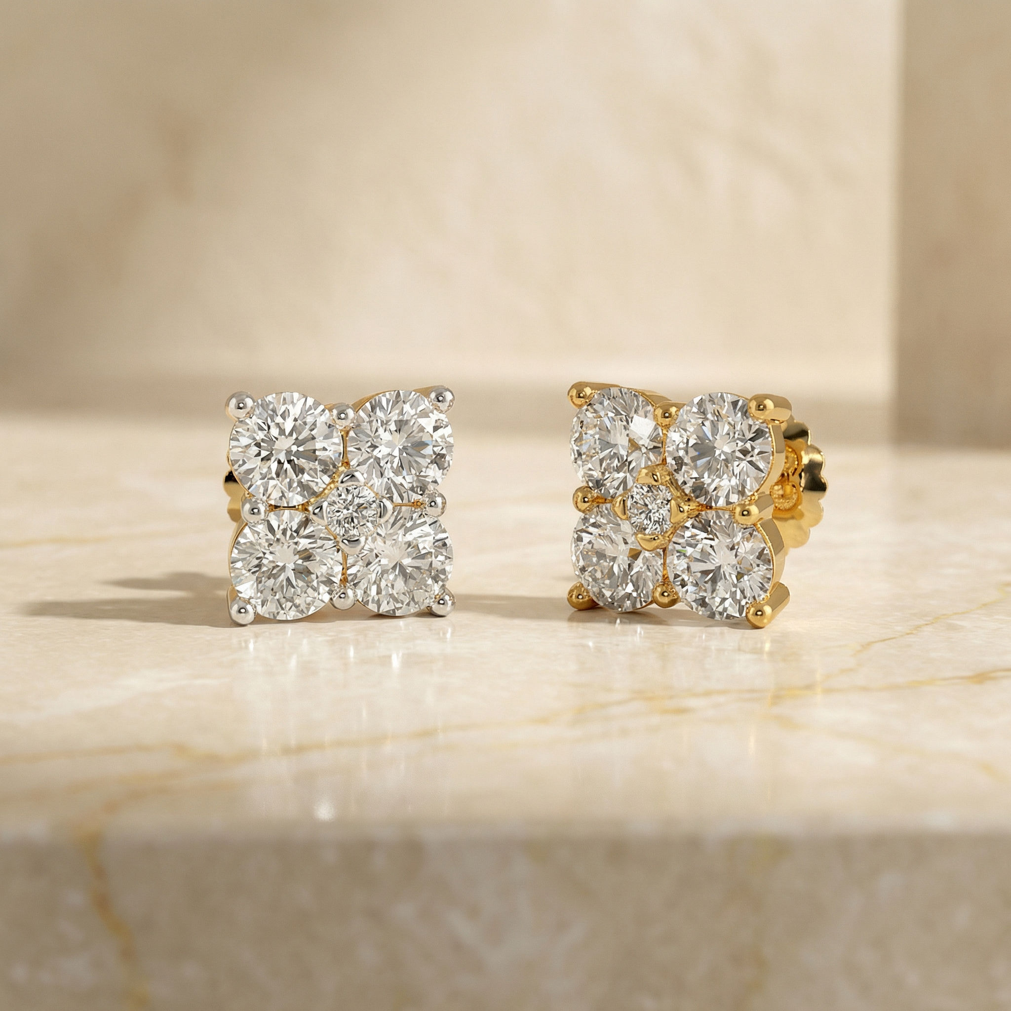Moonstone Quad Stud Earrings 2