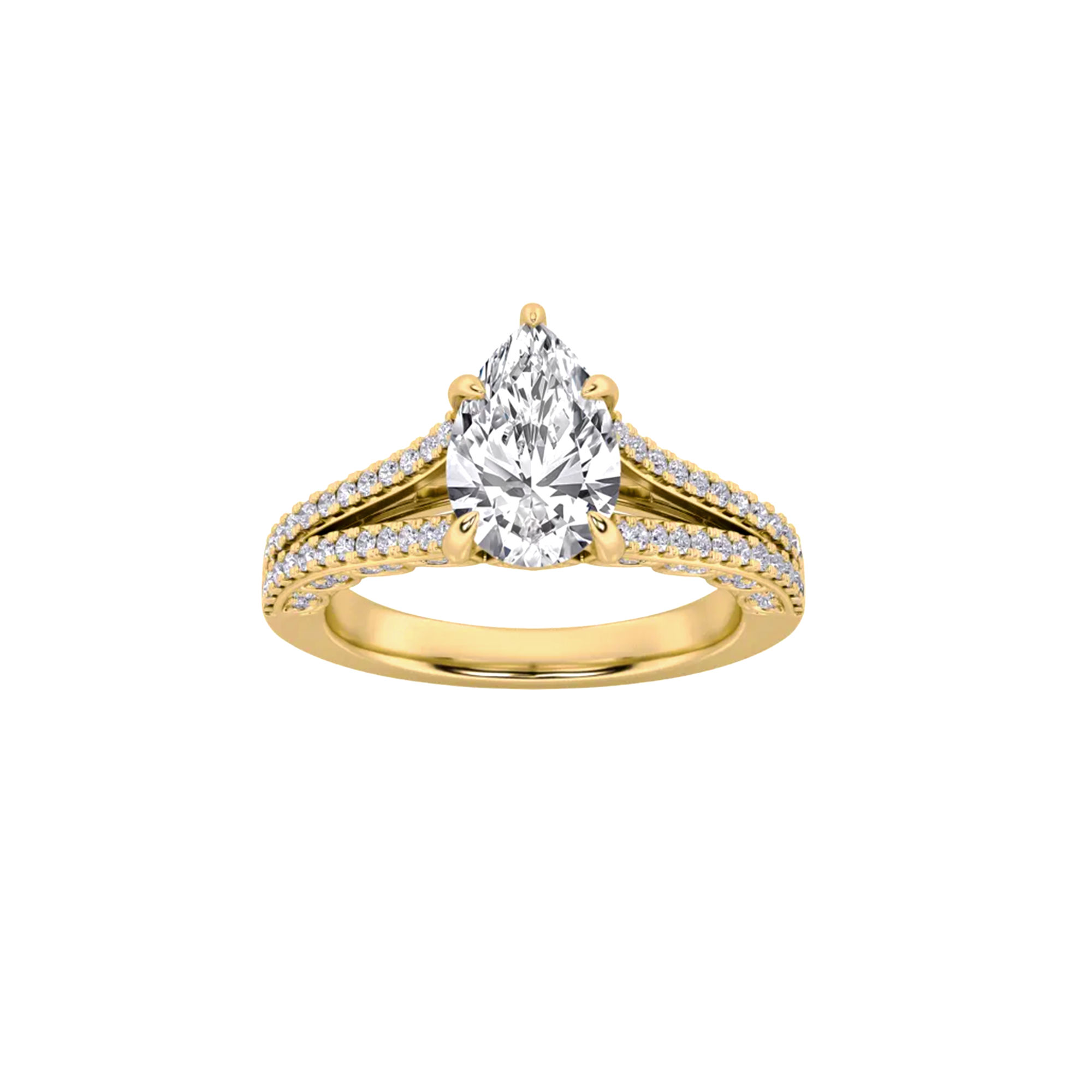Luminous Pear Solitaire Ring 0