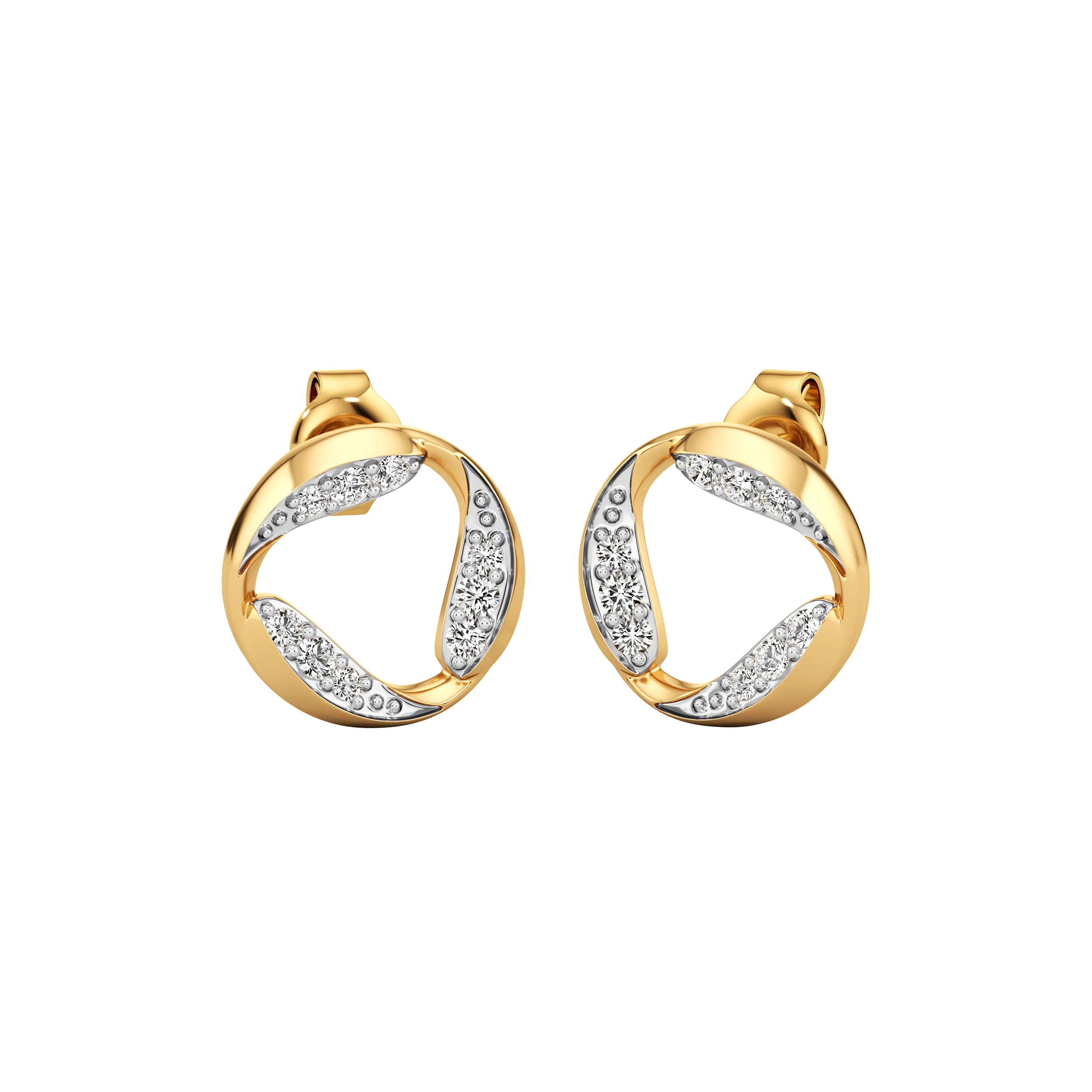 Orbit Curve Diamond Studs 0