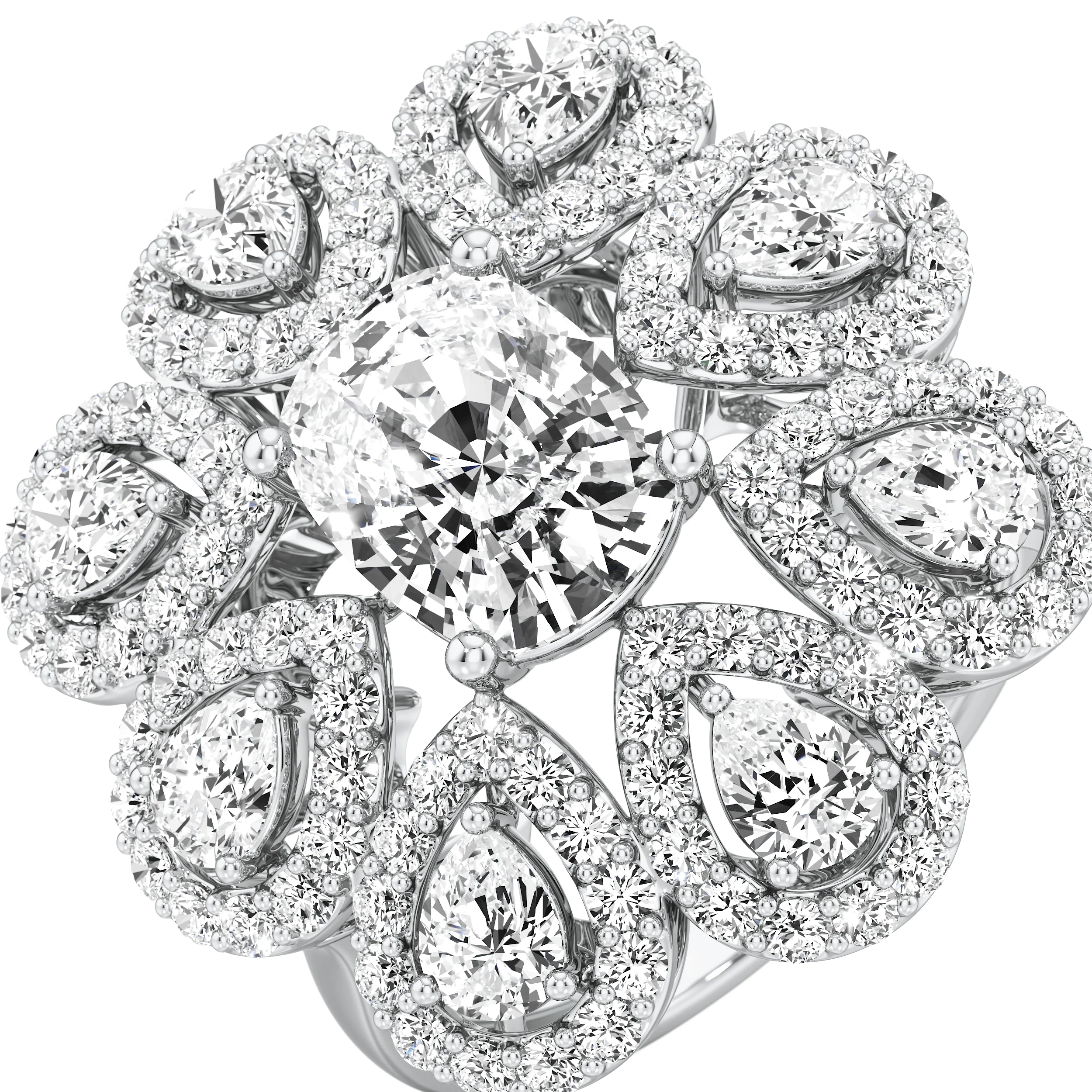 Celeste Cluster Cocktail Ring 7