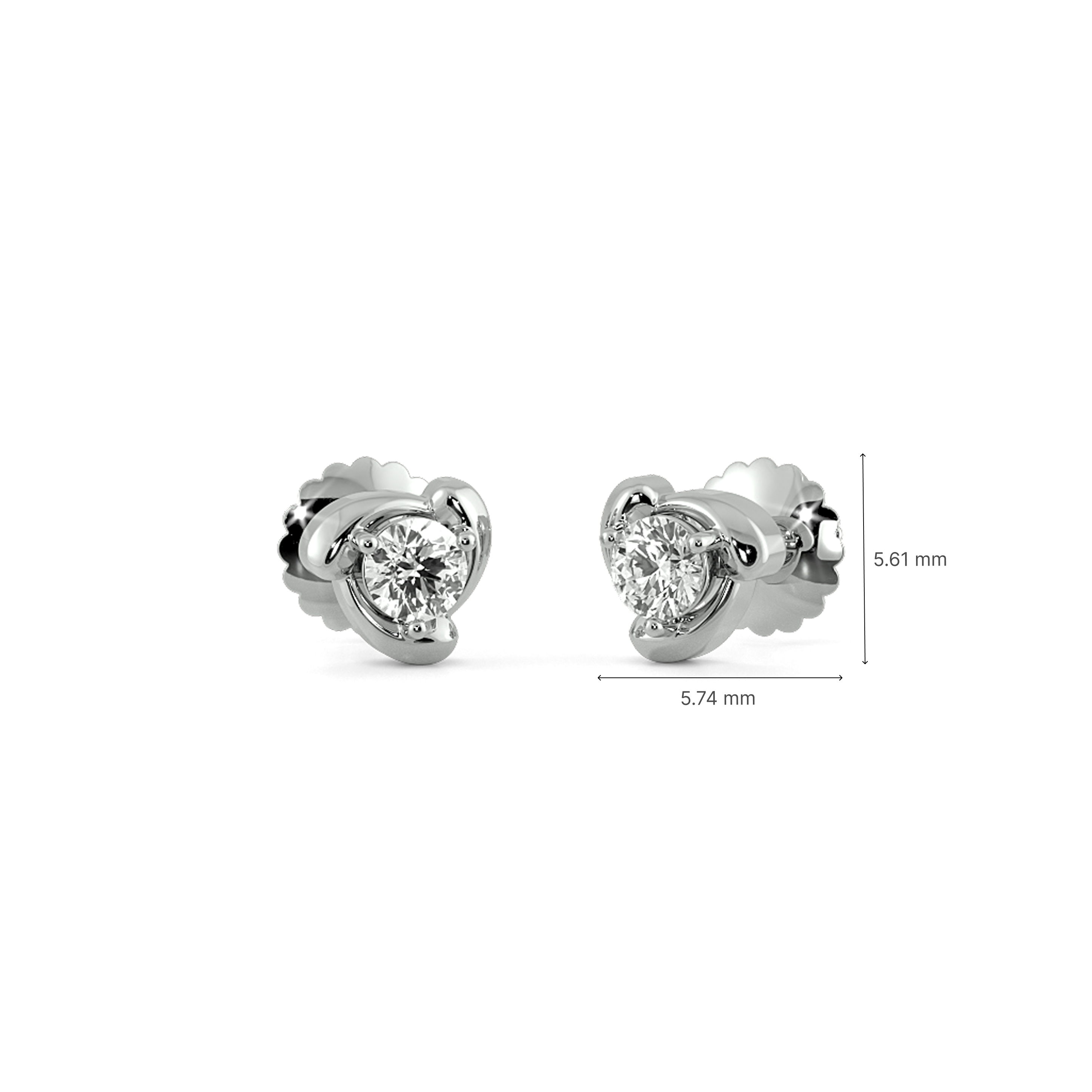 Tri-Fan Stud Earrings 2