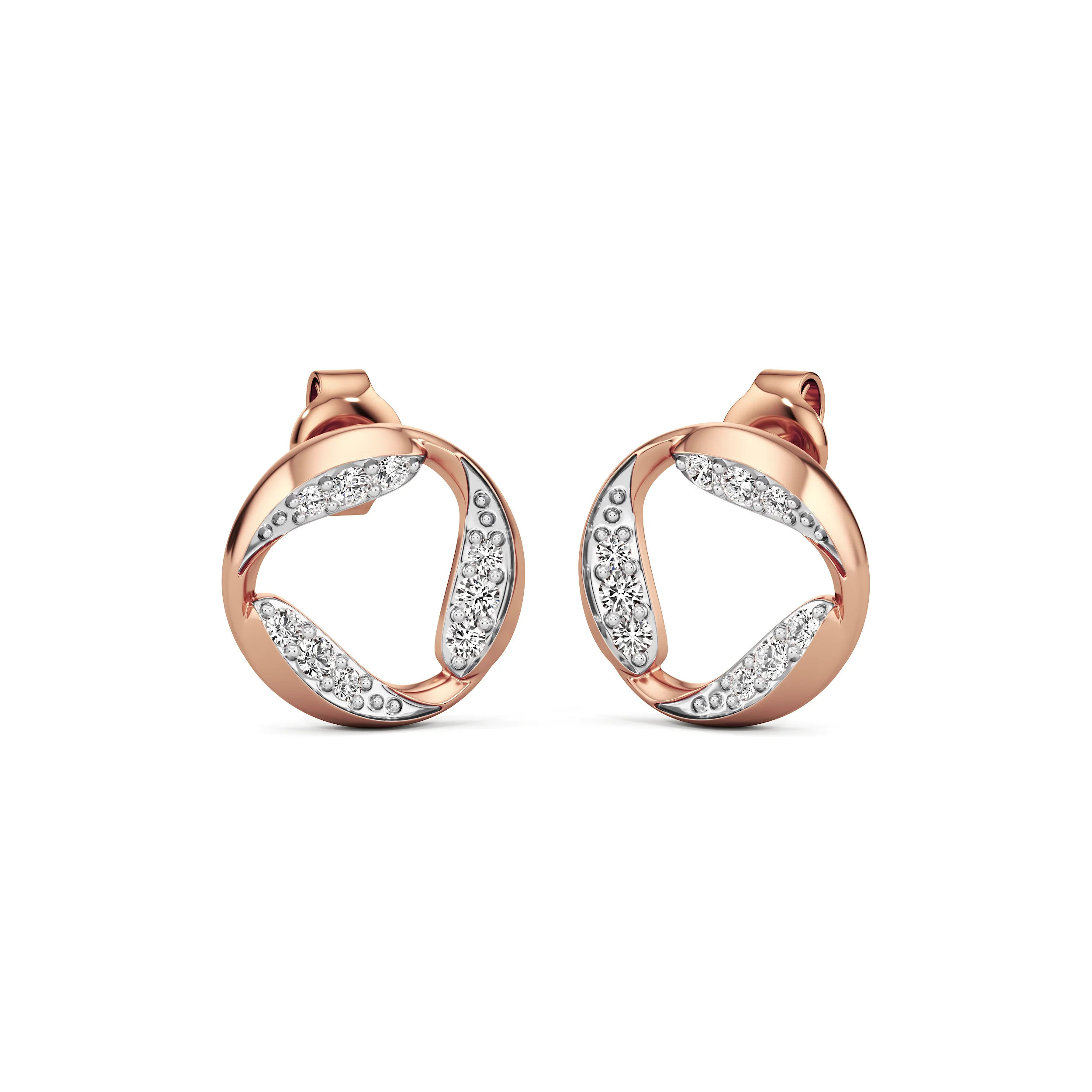 Orbit Curve Diamond Studs 4