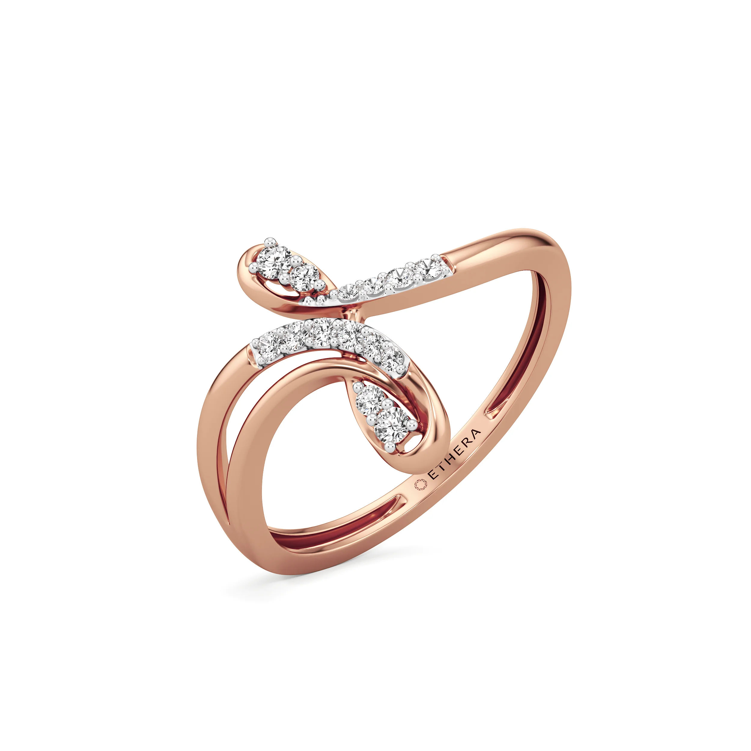Aurora Swirl Diamond Ring 11