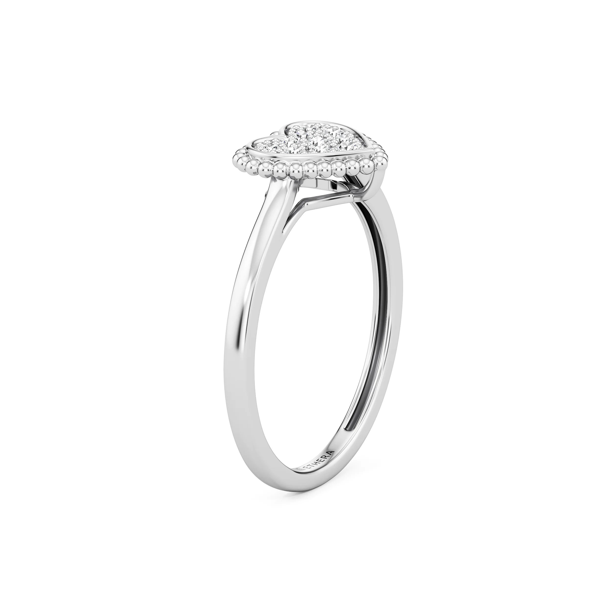 Beaded Bloom Heart Ring 10