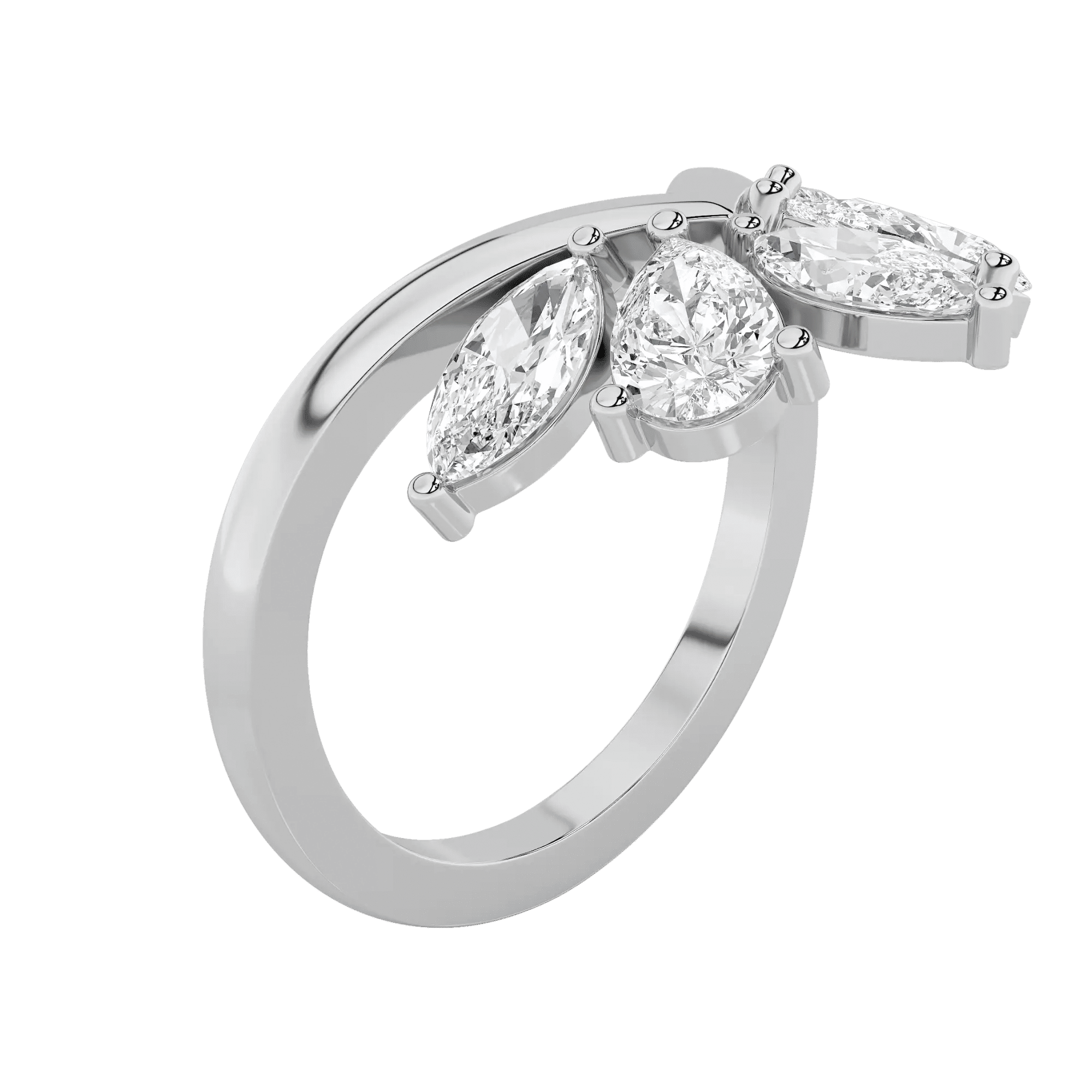 V-Curve 5 Stone Ring 7