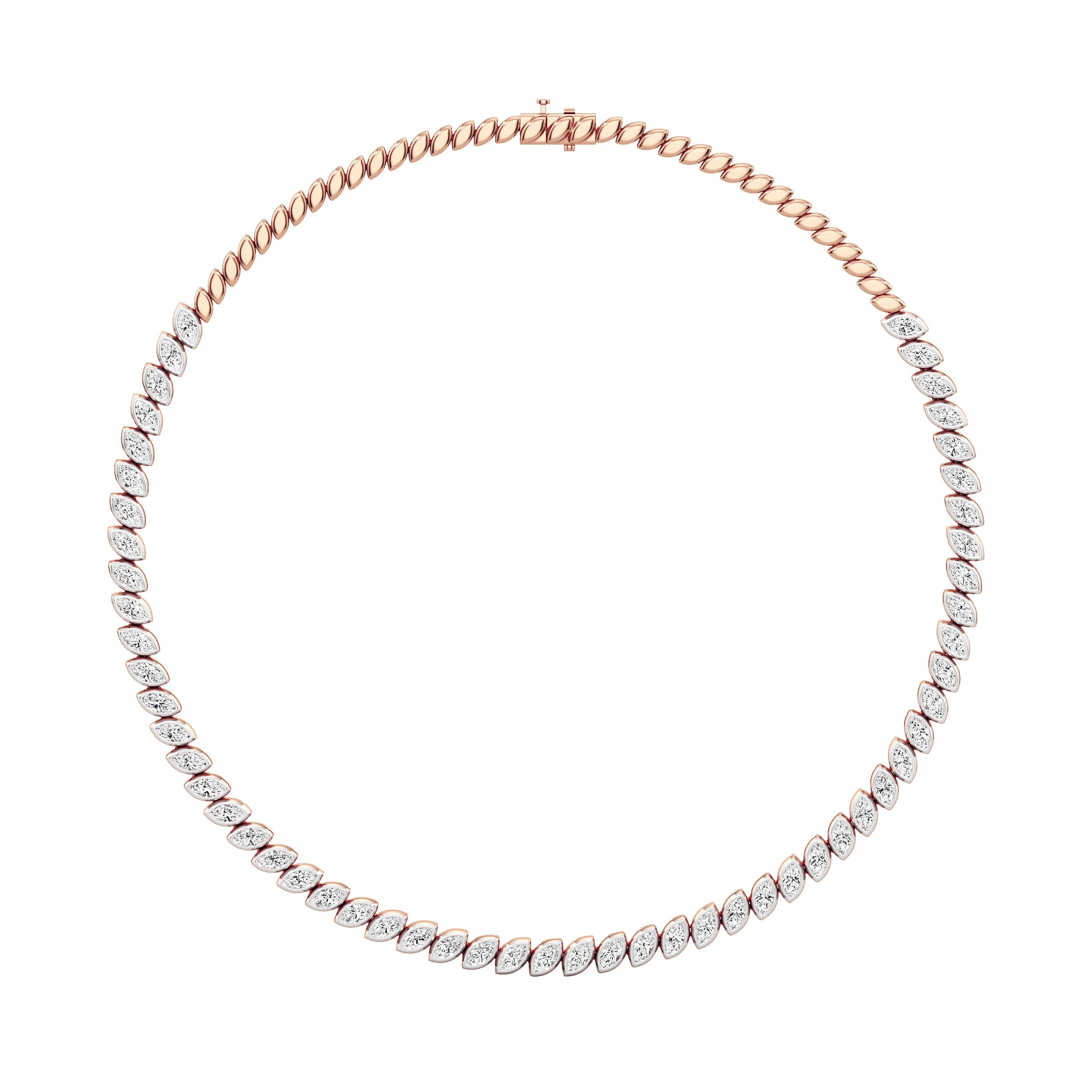 Marquise Line Tennis Necklace 9