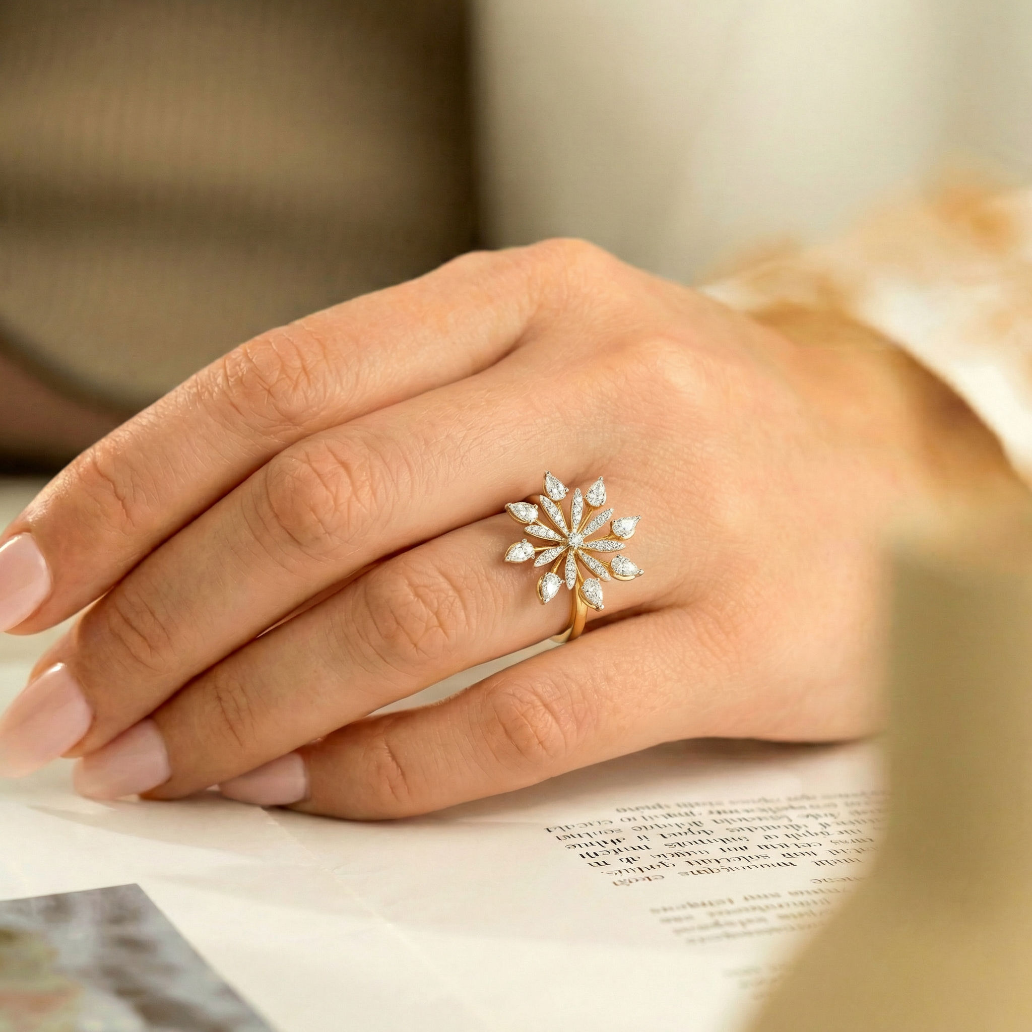 Silver Fern Statement Ring hover