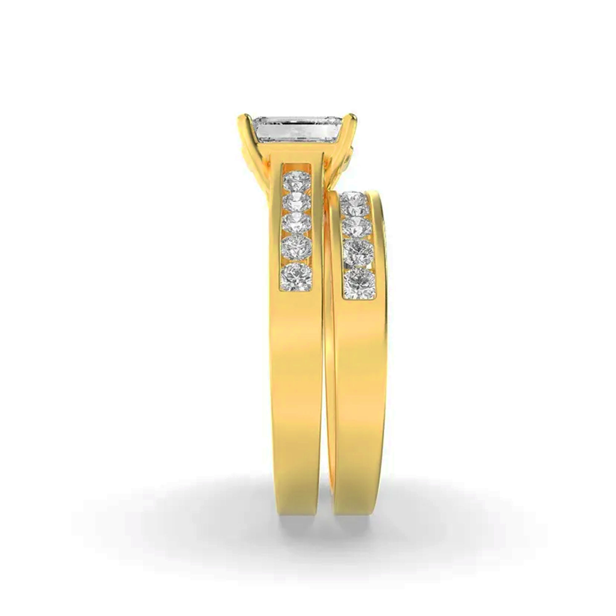 Twin Row Emerald Band Ring 5