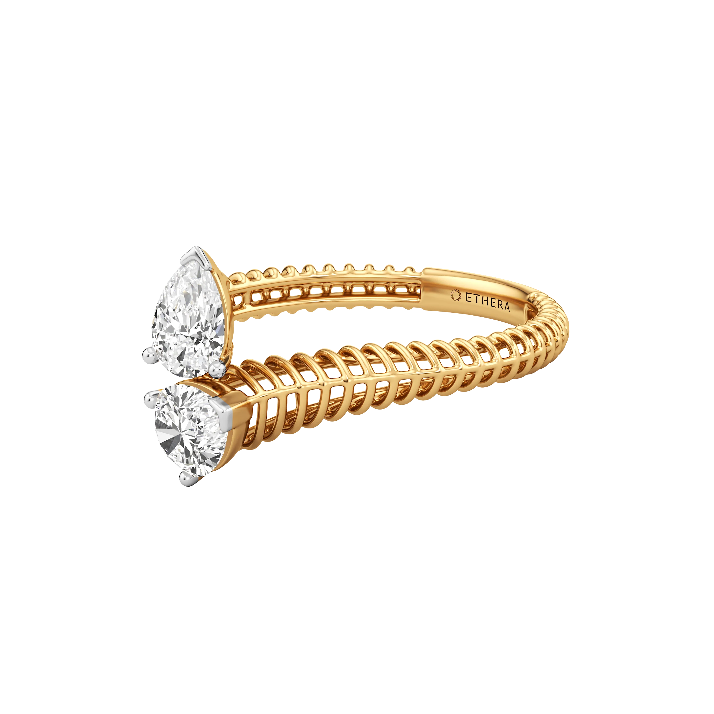 Twin Dew Pear Diamond Ring 3