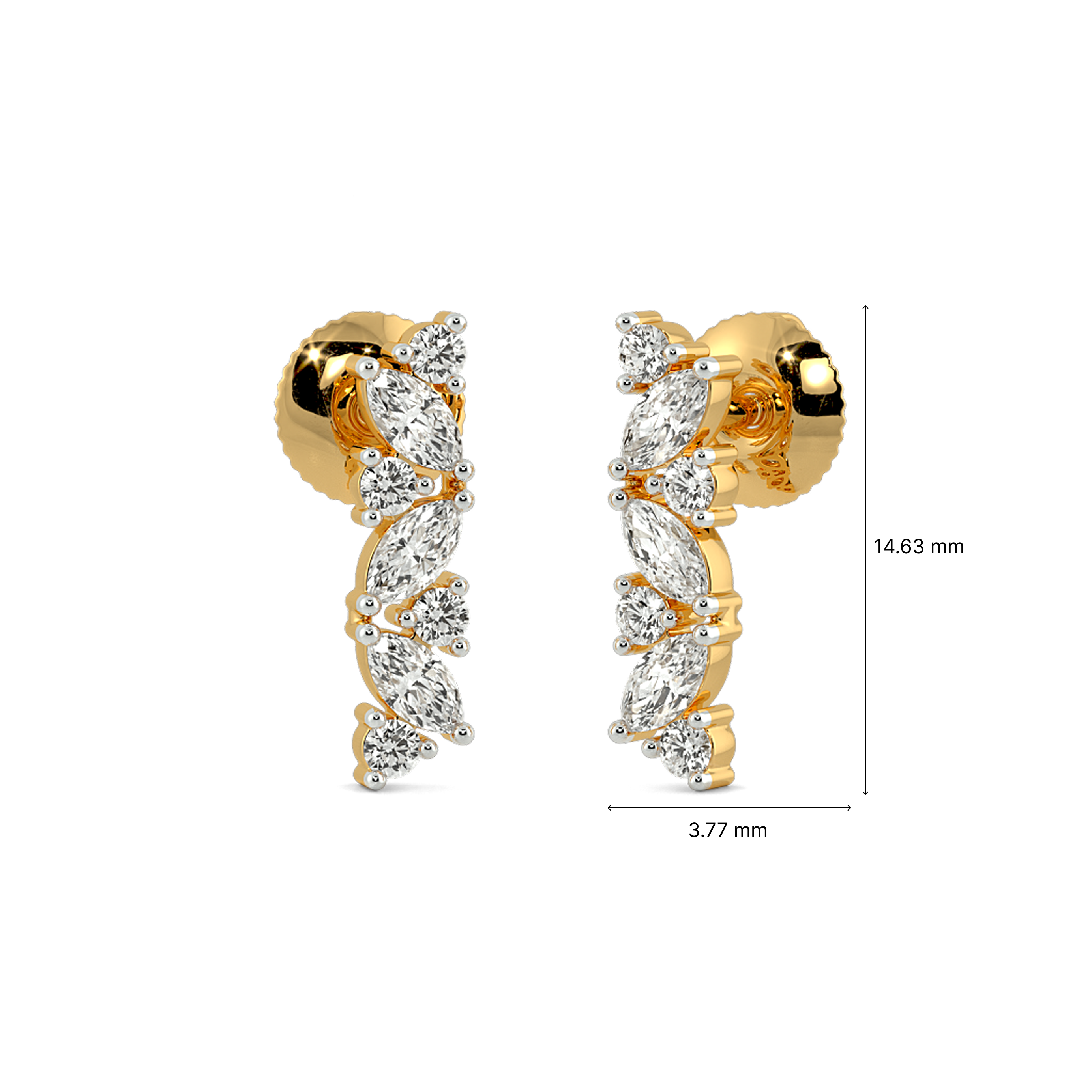 Linear Sparkle Stud Earrings 5