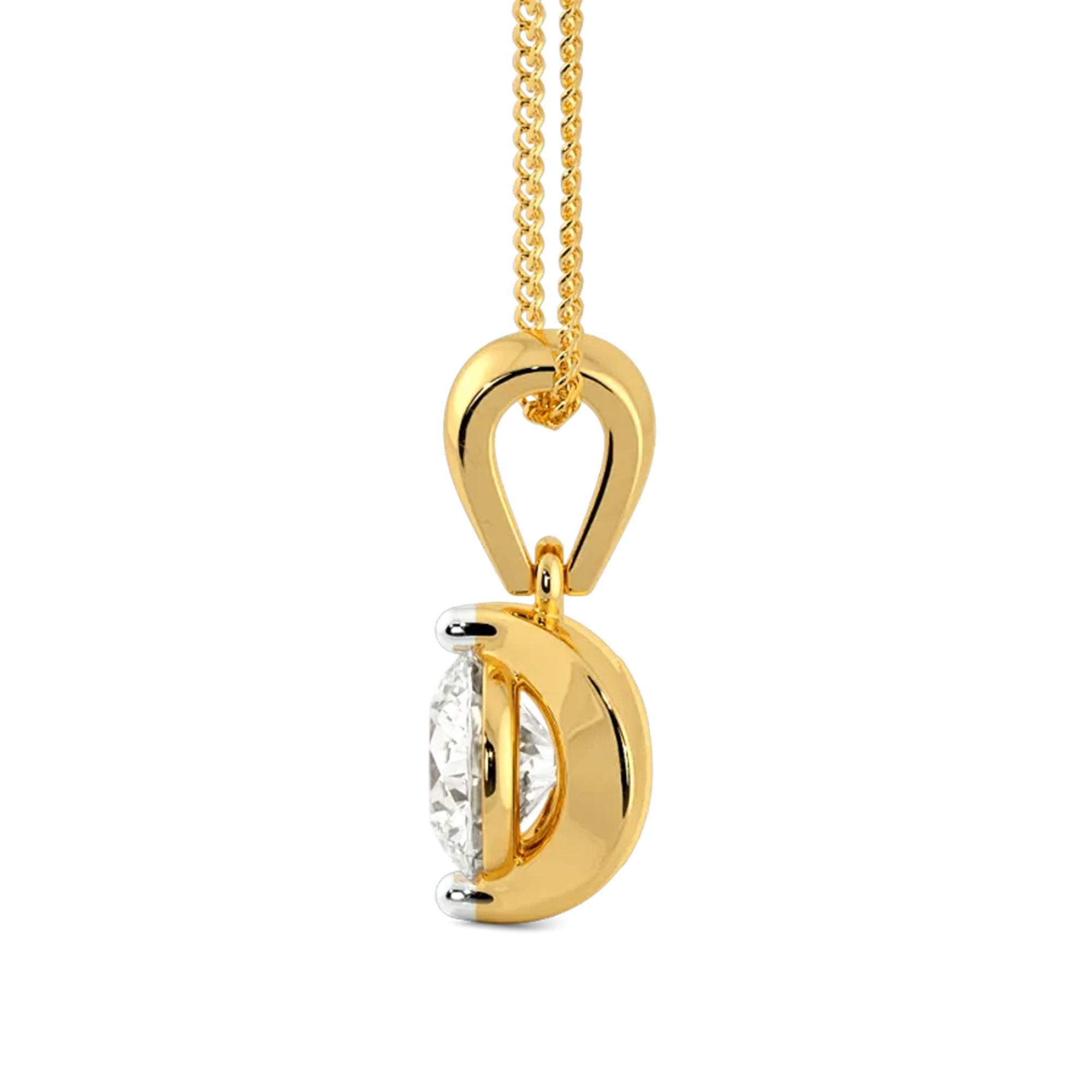 Crescent Solitaire Pendant 4