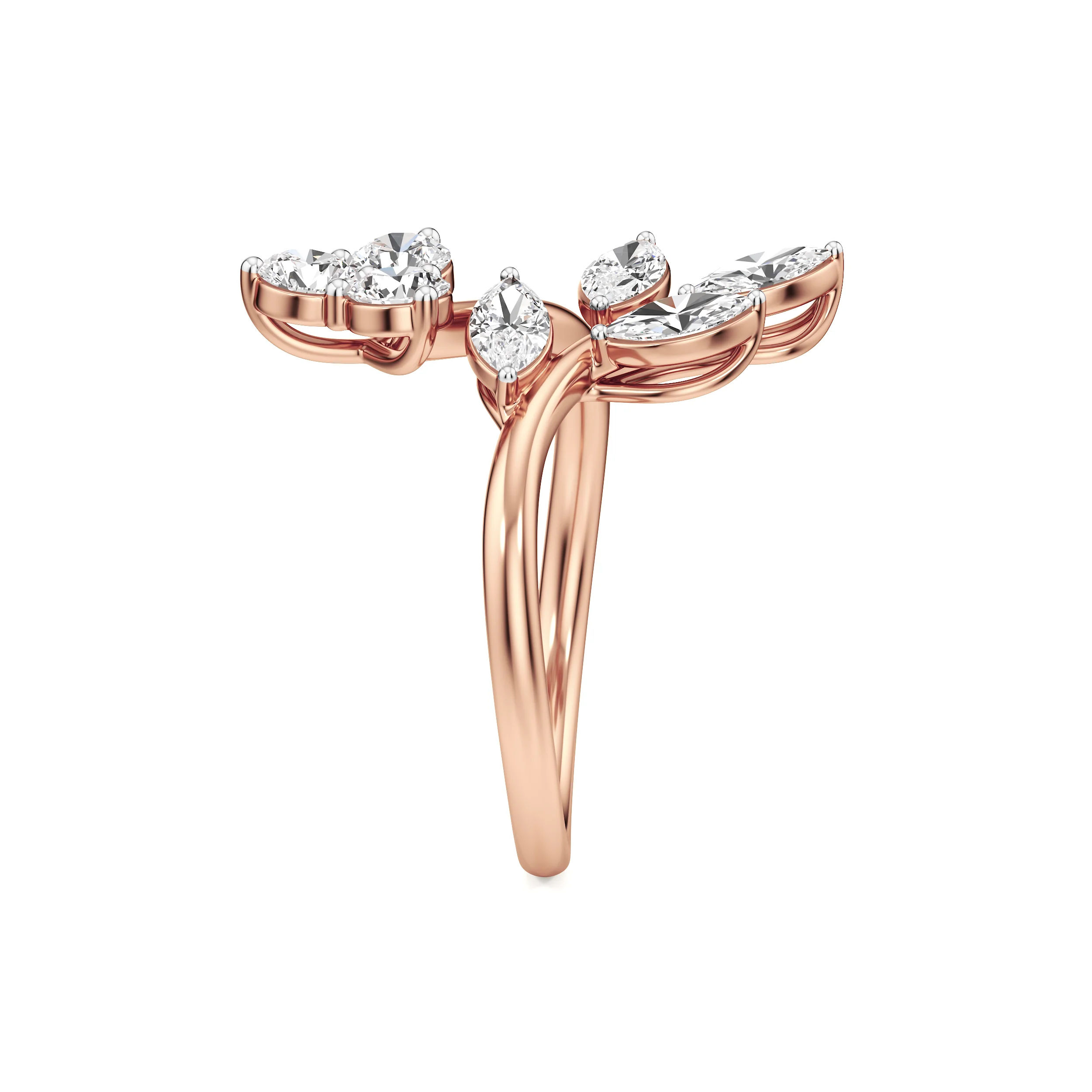 Lustre Leaf Diamond Ring 17